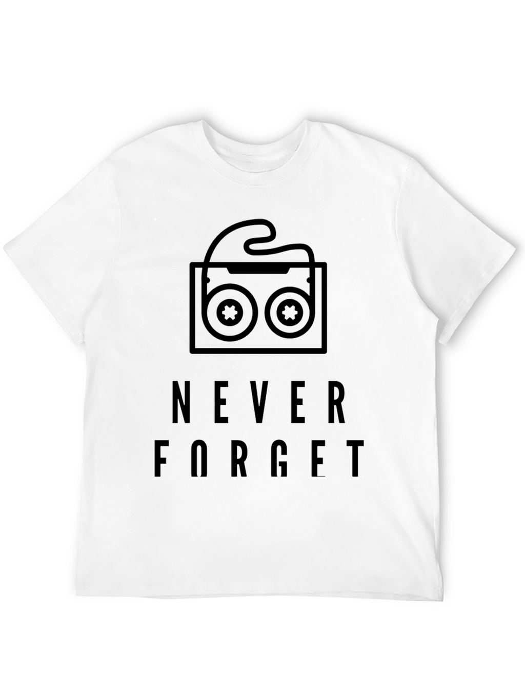 Retro Never Forget Cassette Tape Black T-Shirt