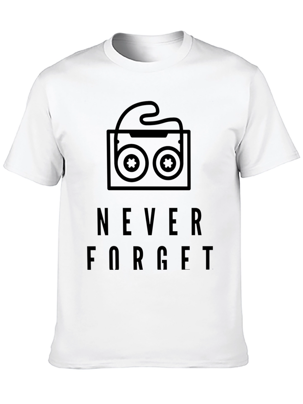 Retro Never Forget Cassette Tape Black T-Shirt