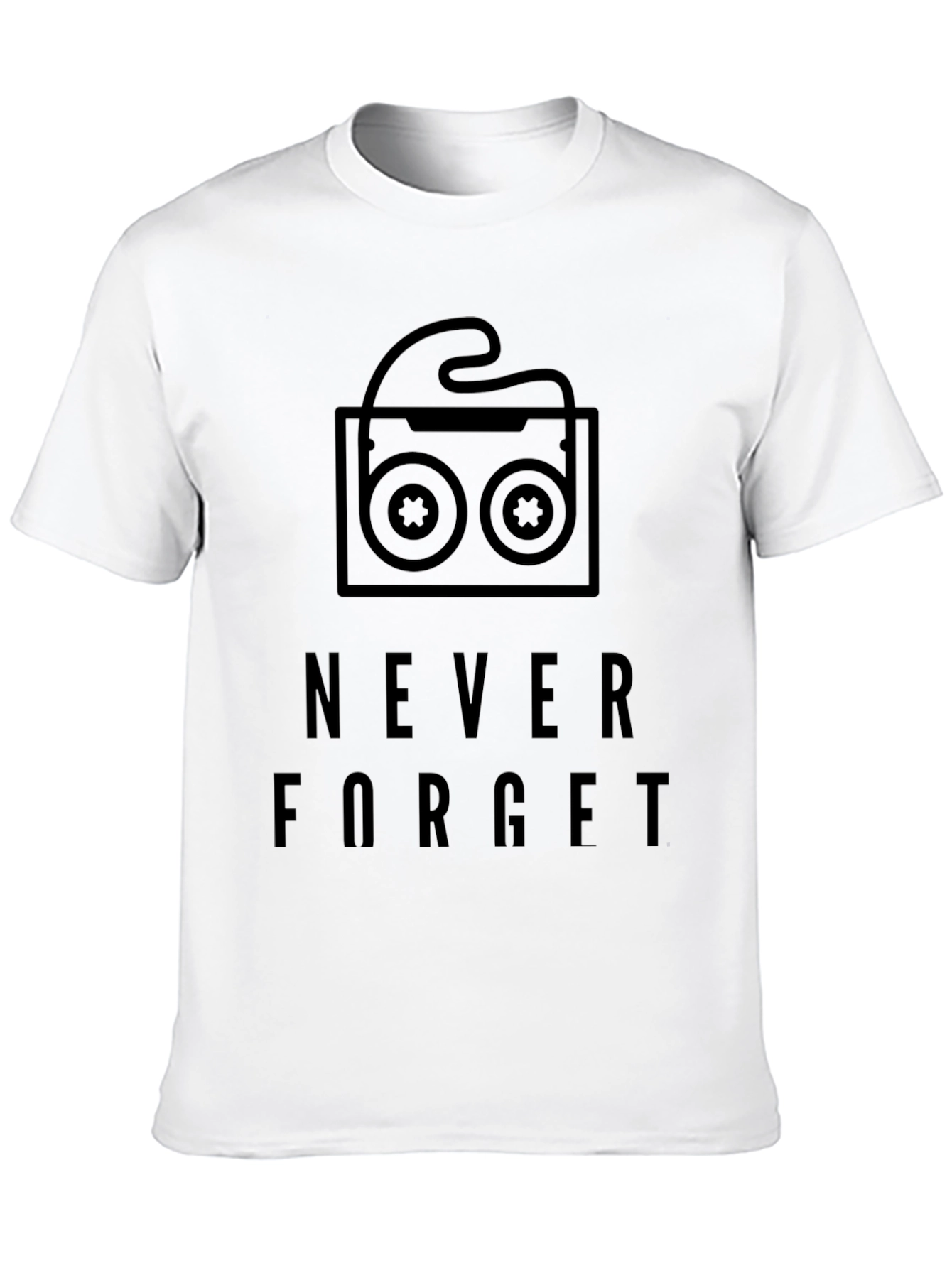 Retro Never Forget Cassette Tape Black T-Shirt