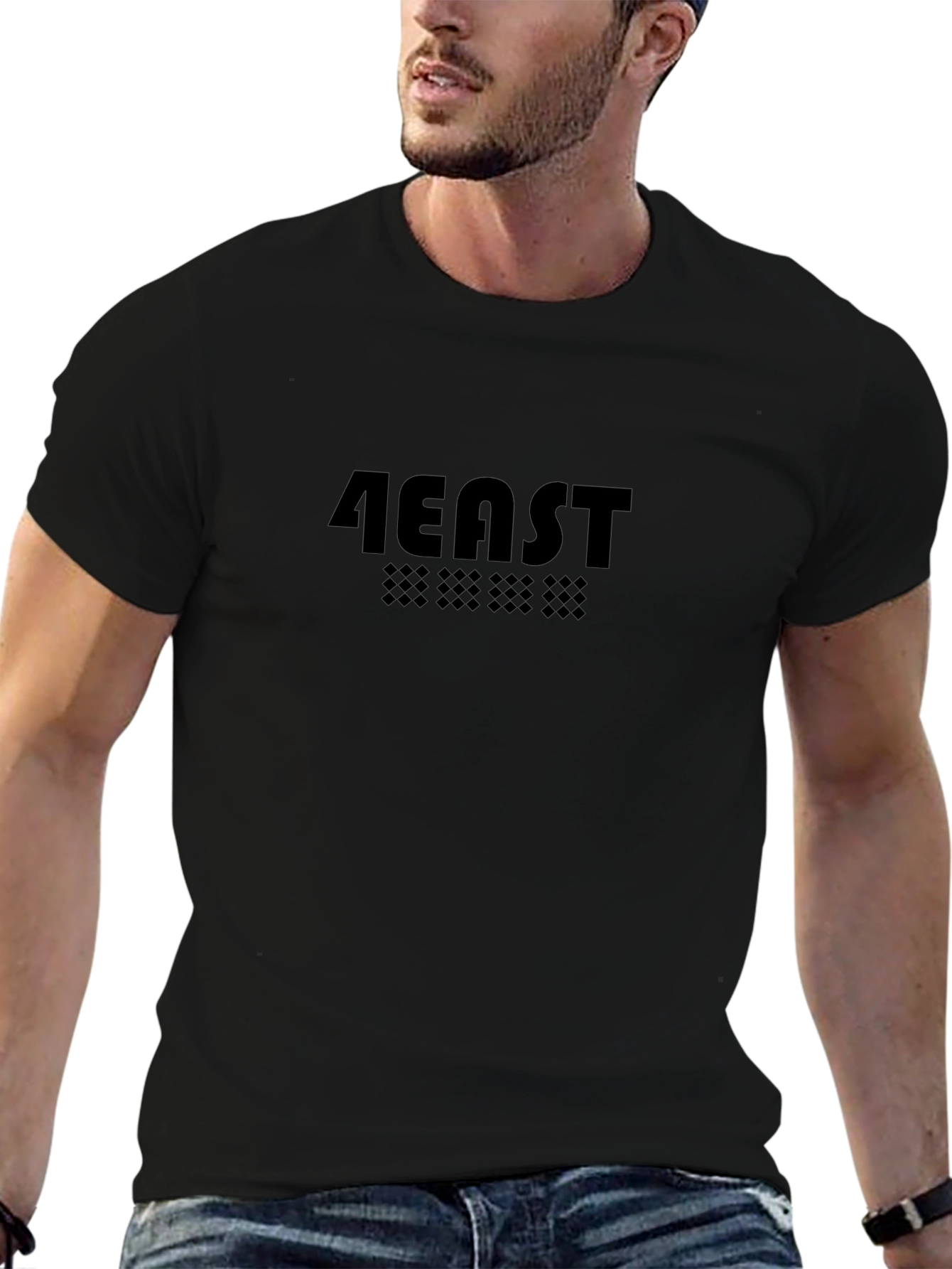 4EAST Black Graphic Tee - Street Style