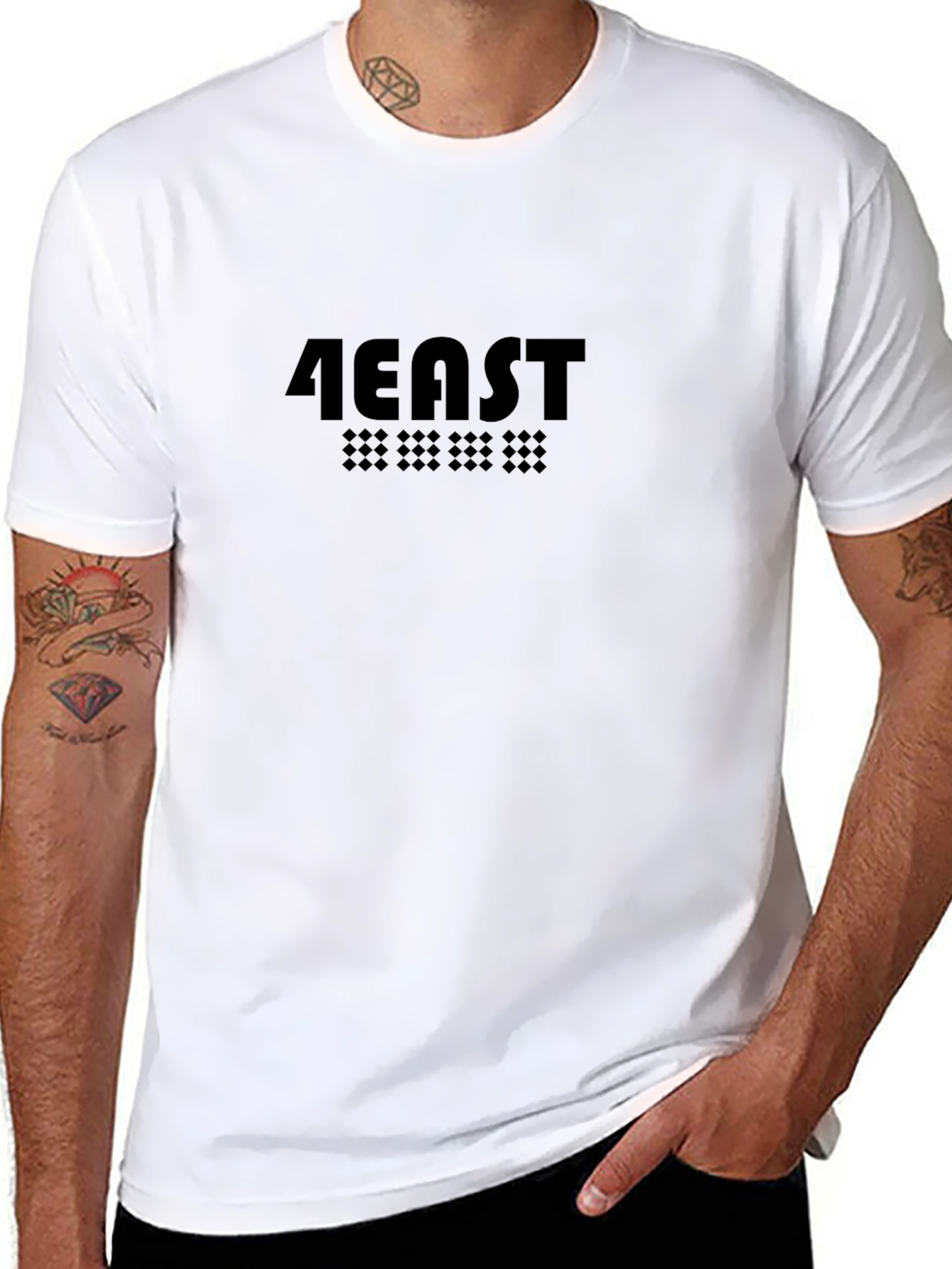 4EAST Black Graphic Tee - Street Style