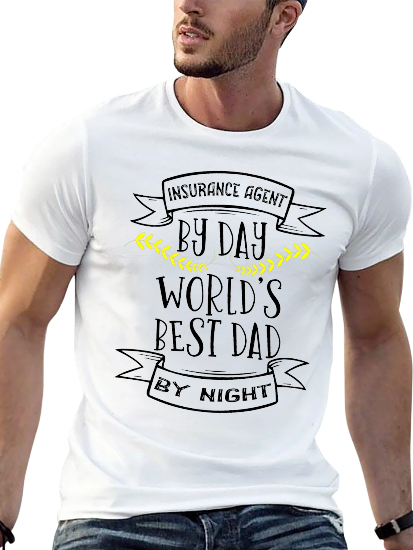 Worlds Best Dad Insurance Agent Black T-Shirt