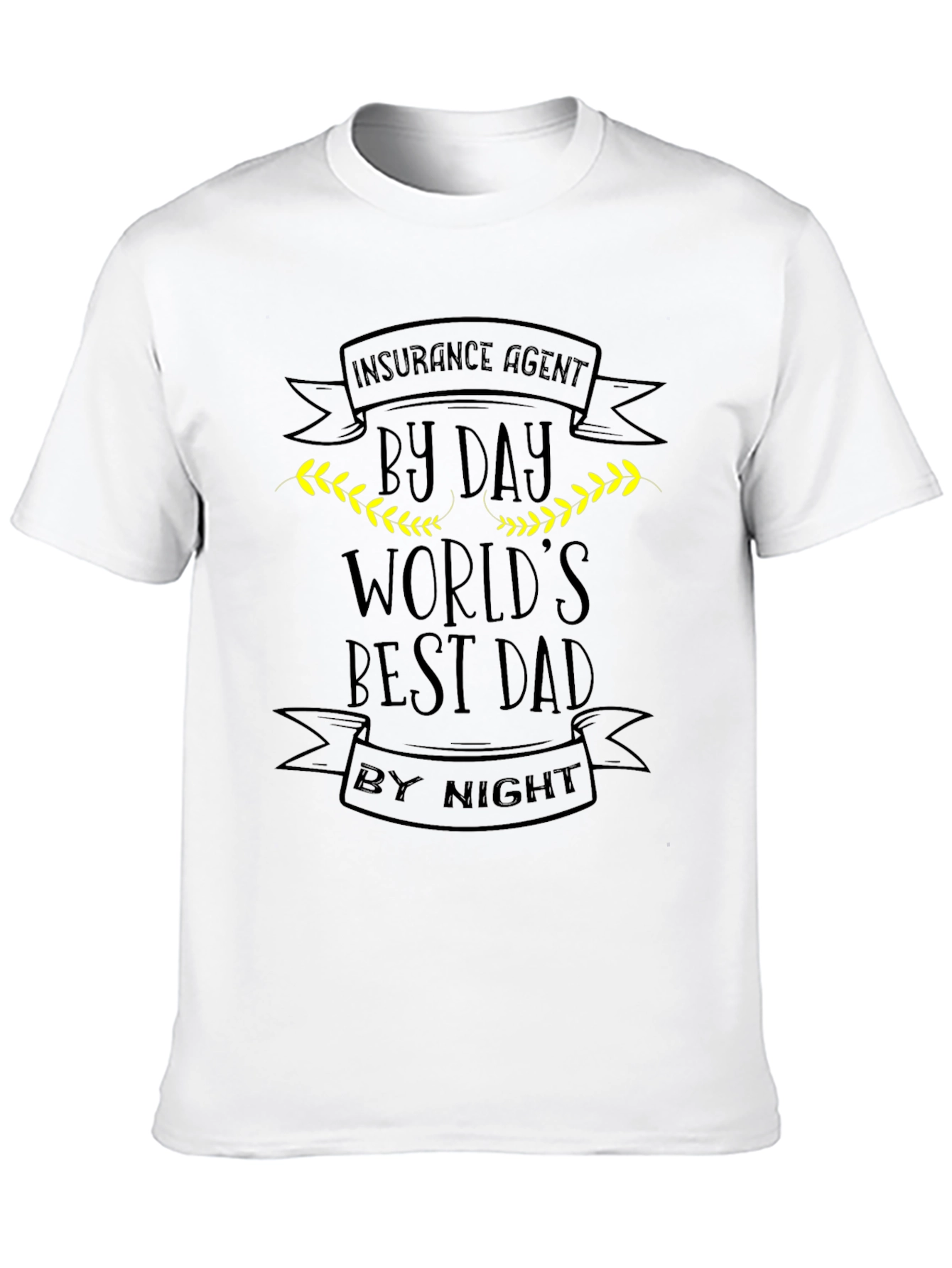 Worlds Best Dad Insurance Agent Black T-Shirt