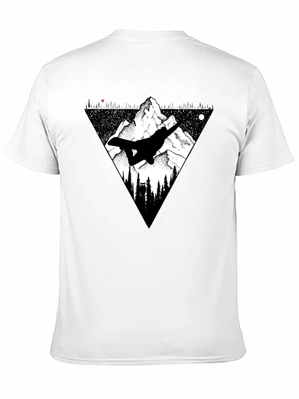 Mountain Snowboarder Graphic Tee - Mens Black T-Shirt