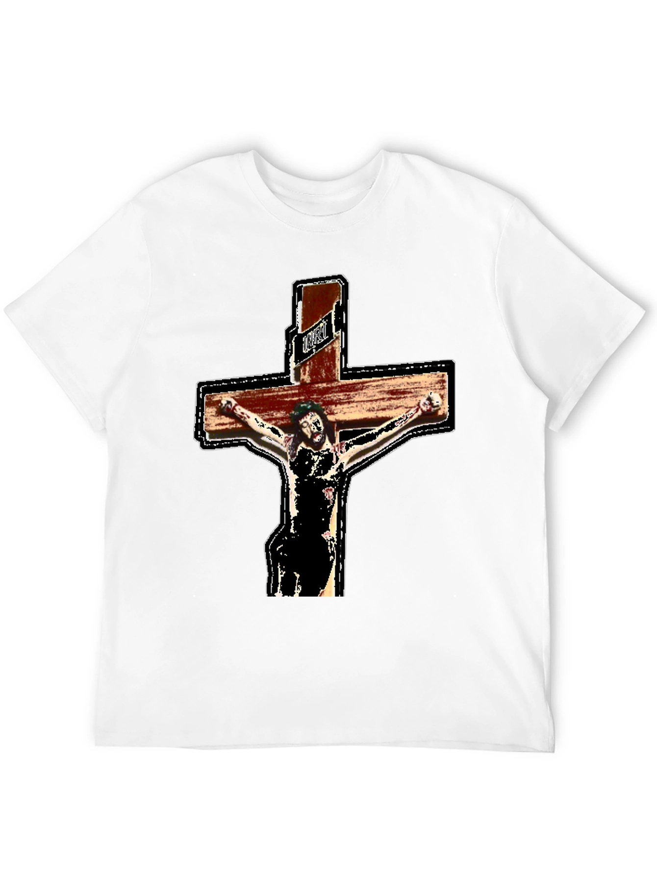 Religious Graphic Tee - Jesus on the Cross Black T-Shirt