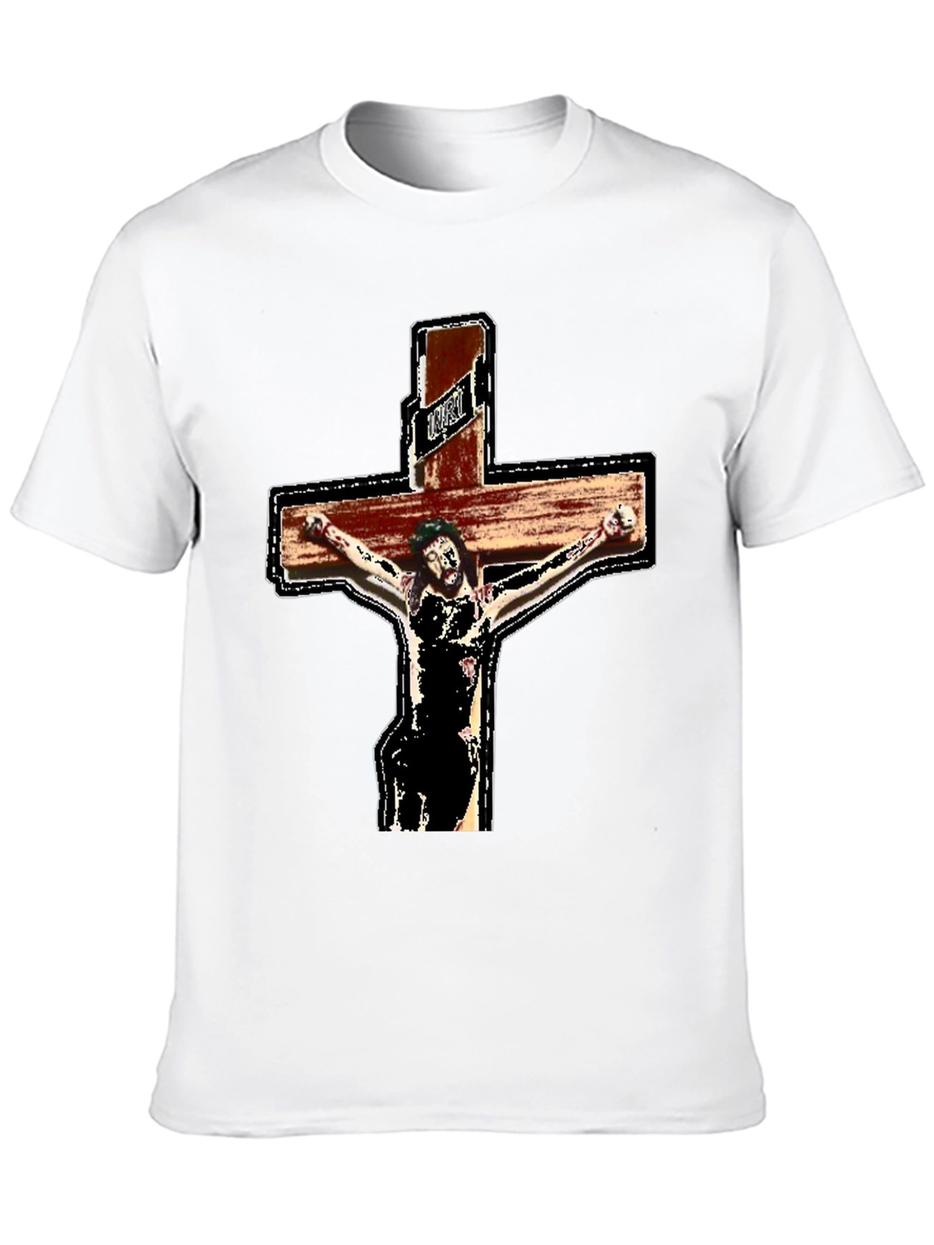 Religious Graphic Tee - Jesus on the Cross Black T-Shirt