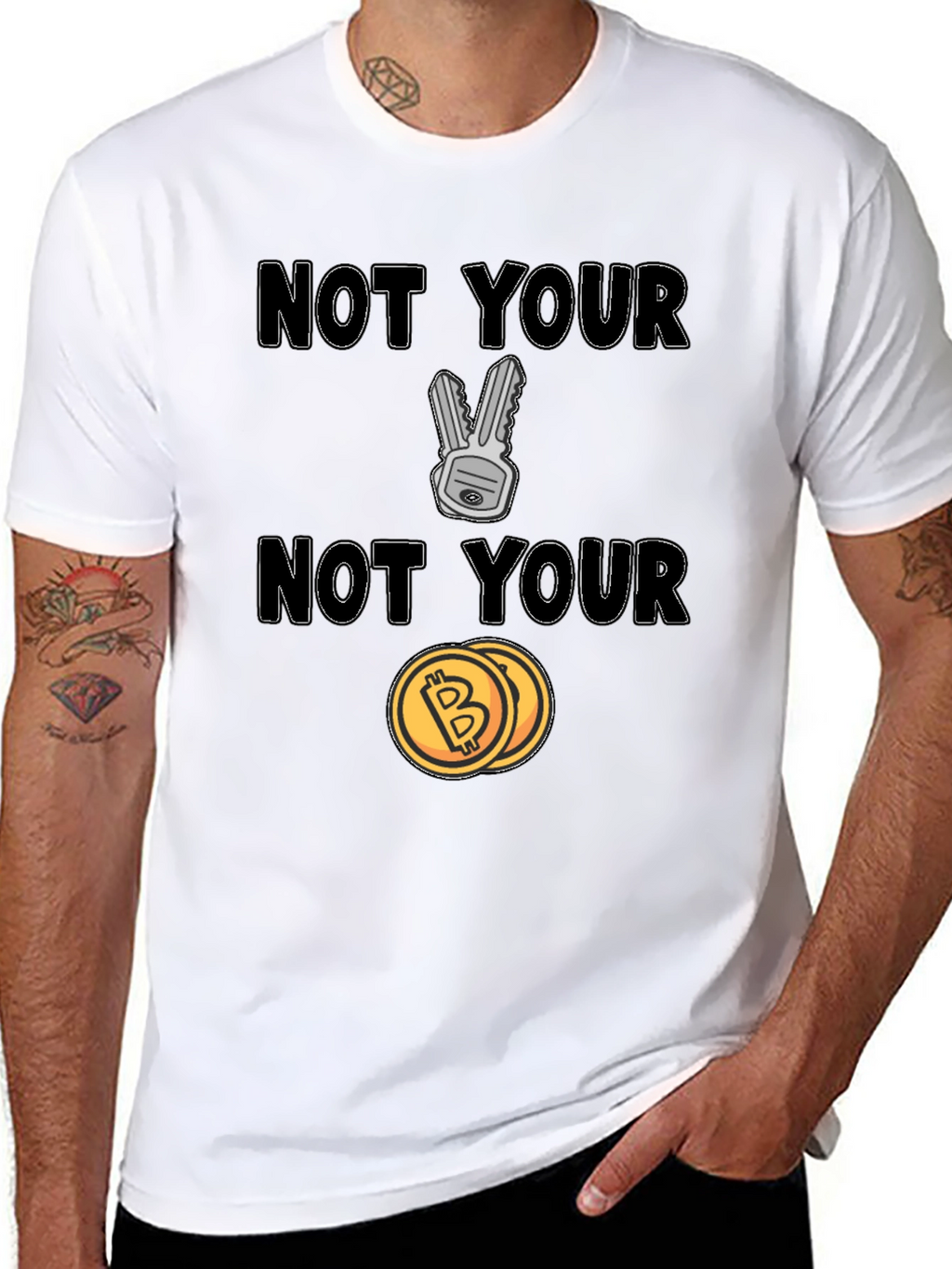 Not Your Keys Not Your Coins Bitcoin Crypto T-Shirt