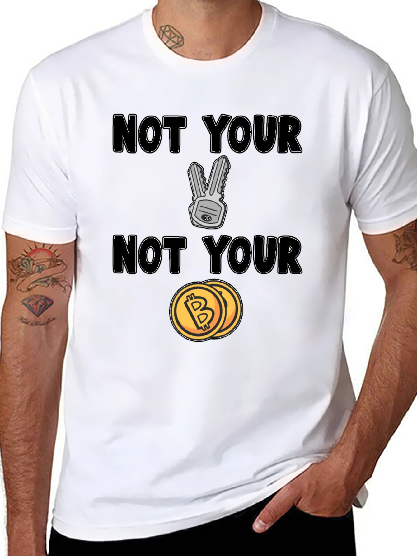 Not Your Keys Not Your Coins Bitcoin Crypto T-Shirt