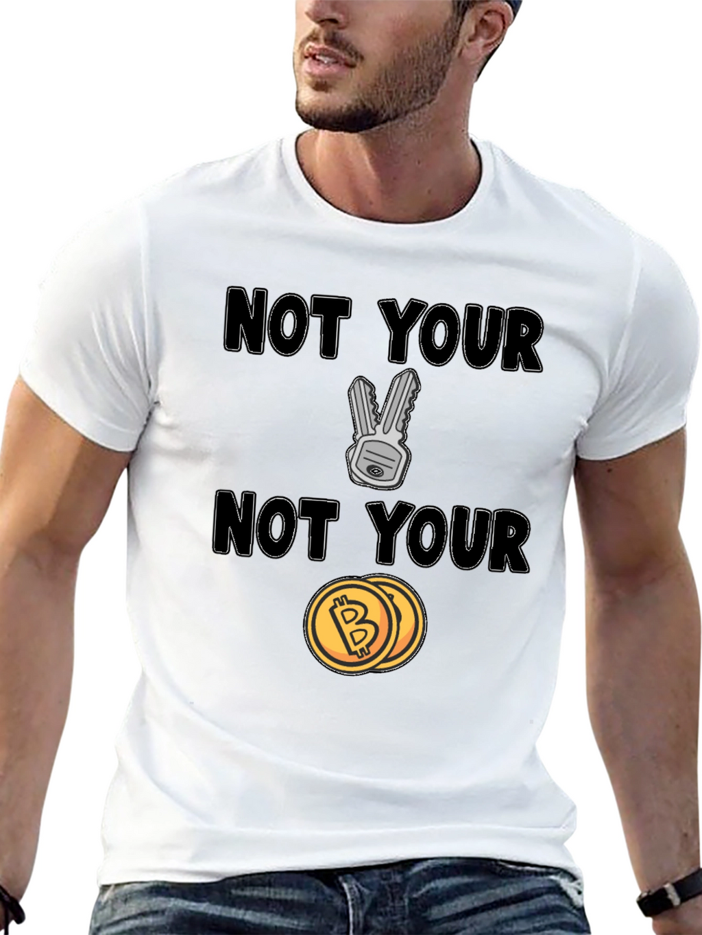 Not Your Keys Not Your Coins Bitcoin Crypto T-Shirt