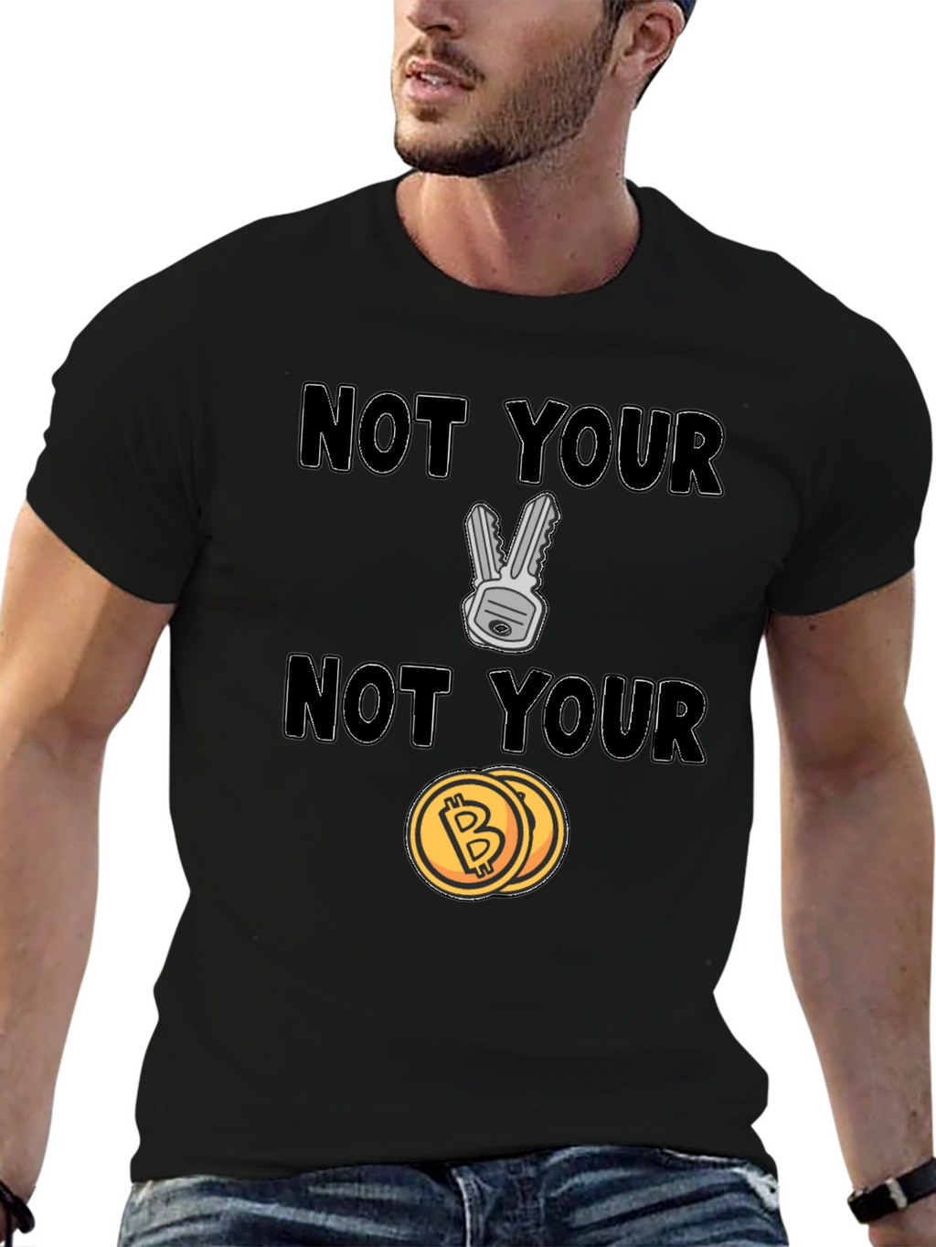 Not Your Keys Not Your Coins Bitcoin Crypto T-Shirt