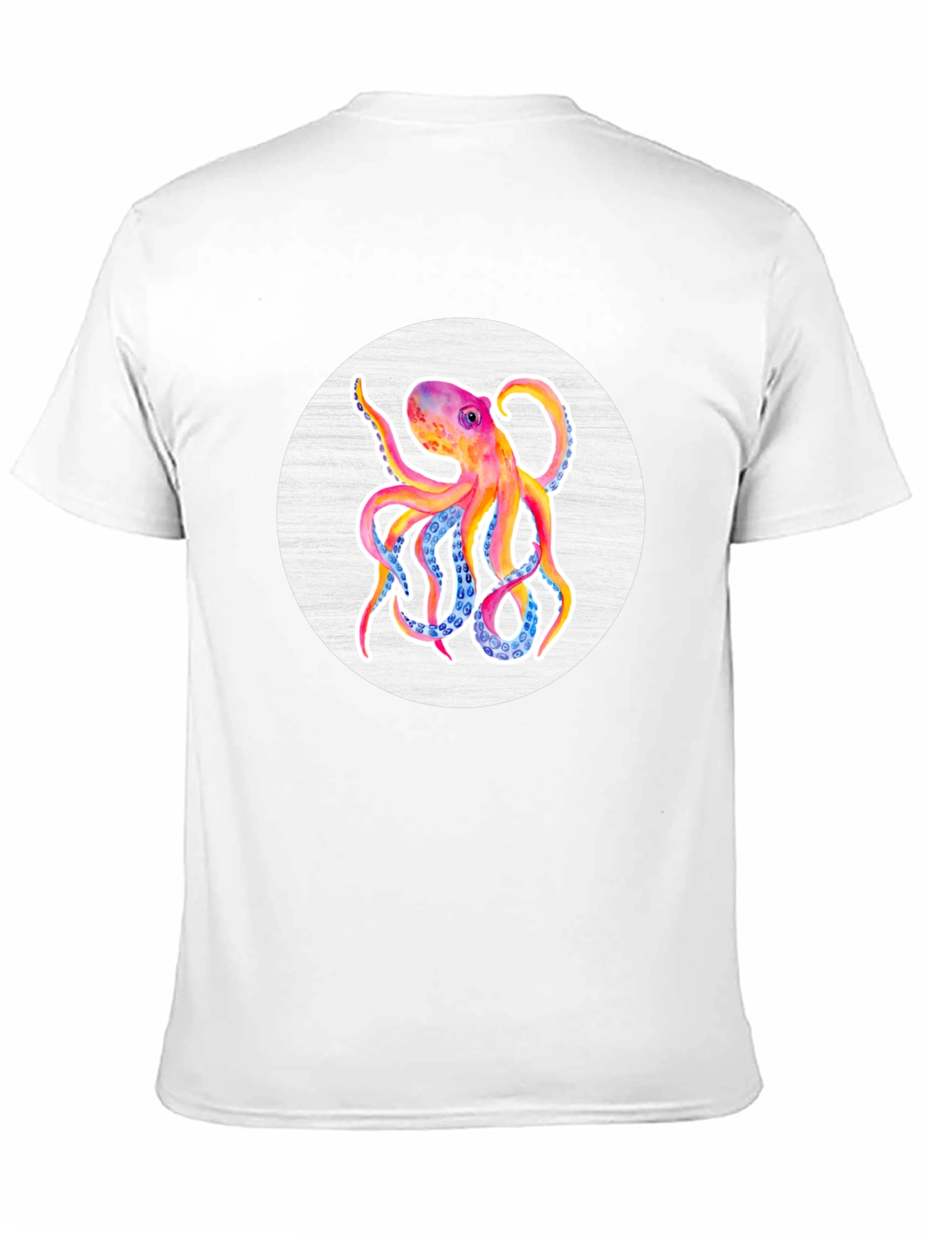 Watercolor Octopus Graphic Tee - Mens Black T-Shirt