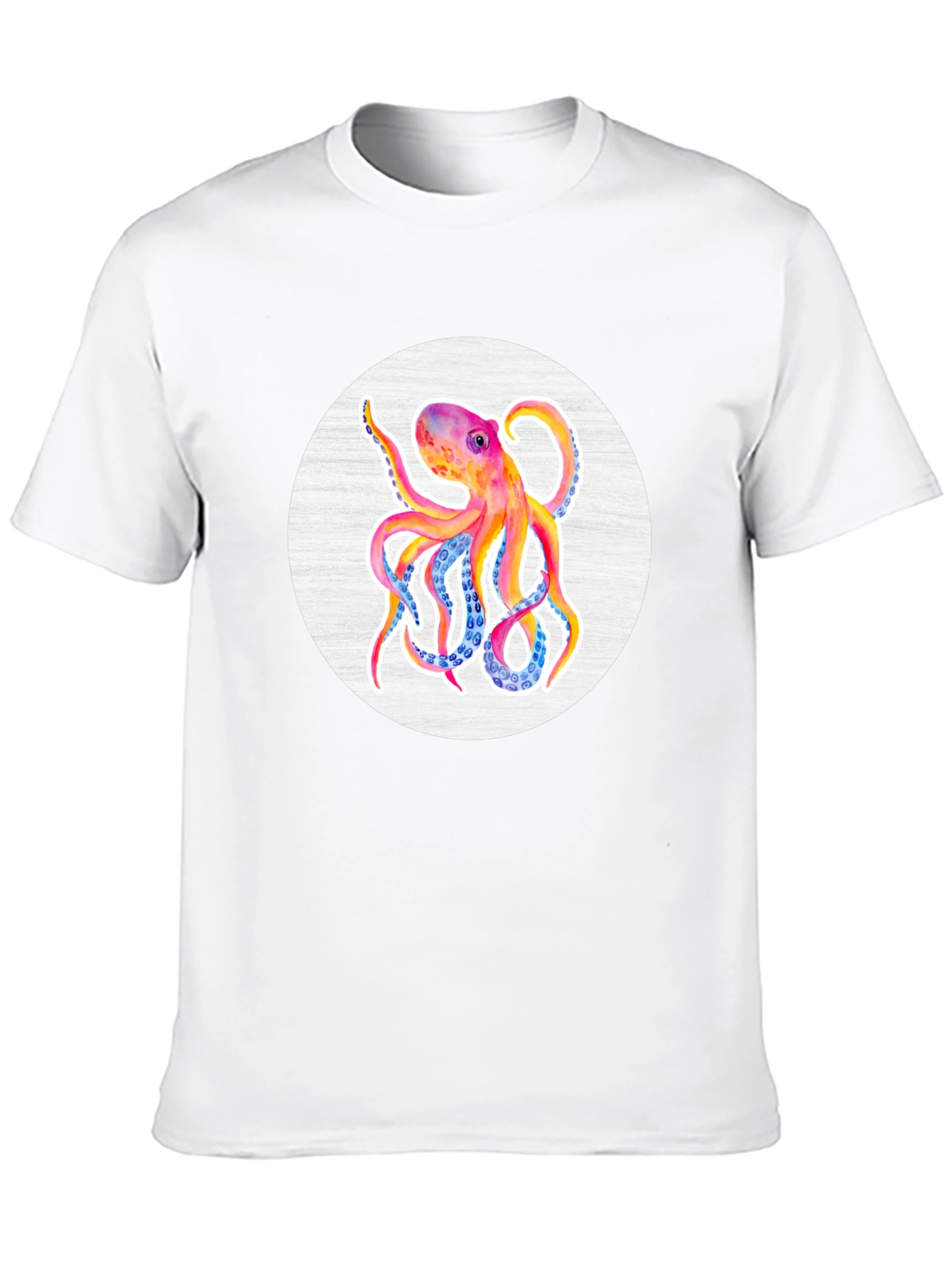 Watercolor Octopus Graphic Tee - Mens Black T-Shirt