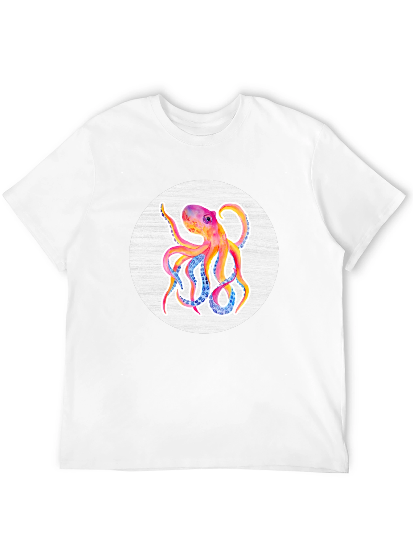 Watercolor Octopus Graphic Tee - Mens Black T-Shirt