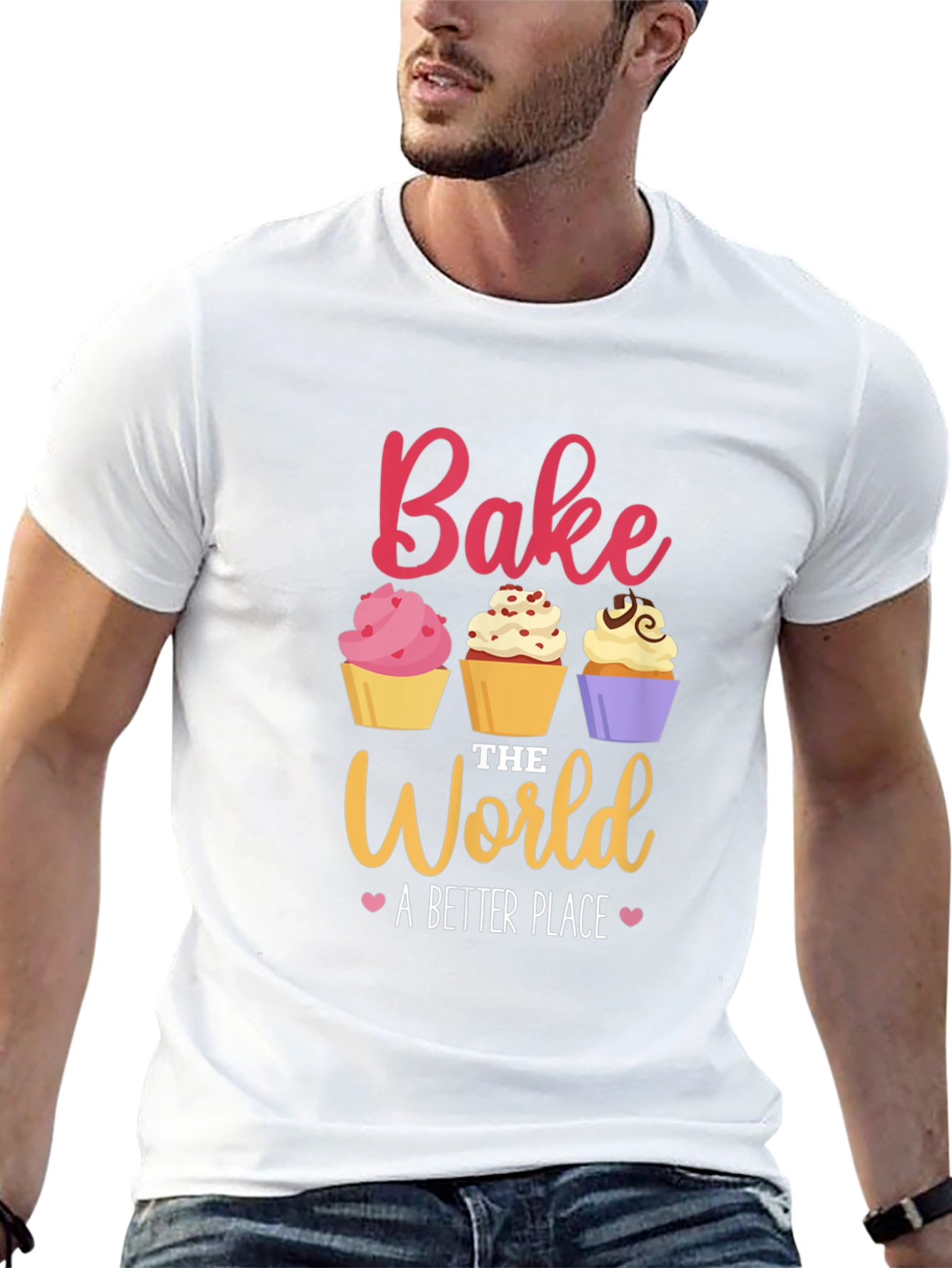 Bake the World T-Shirt - Cute Cupcake Design