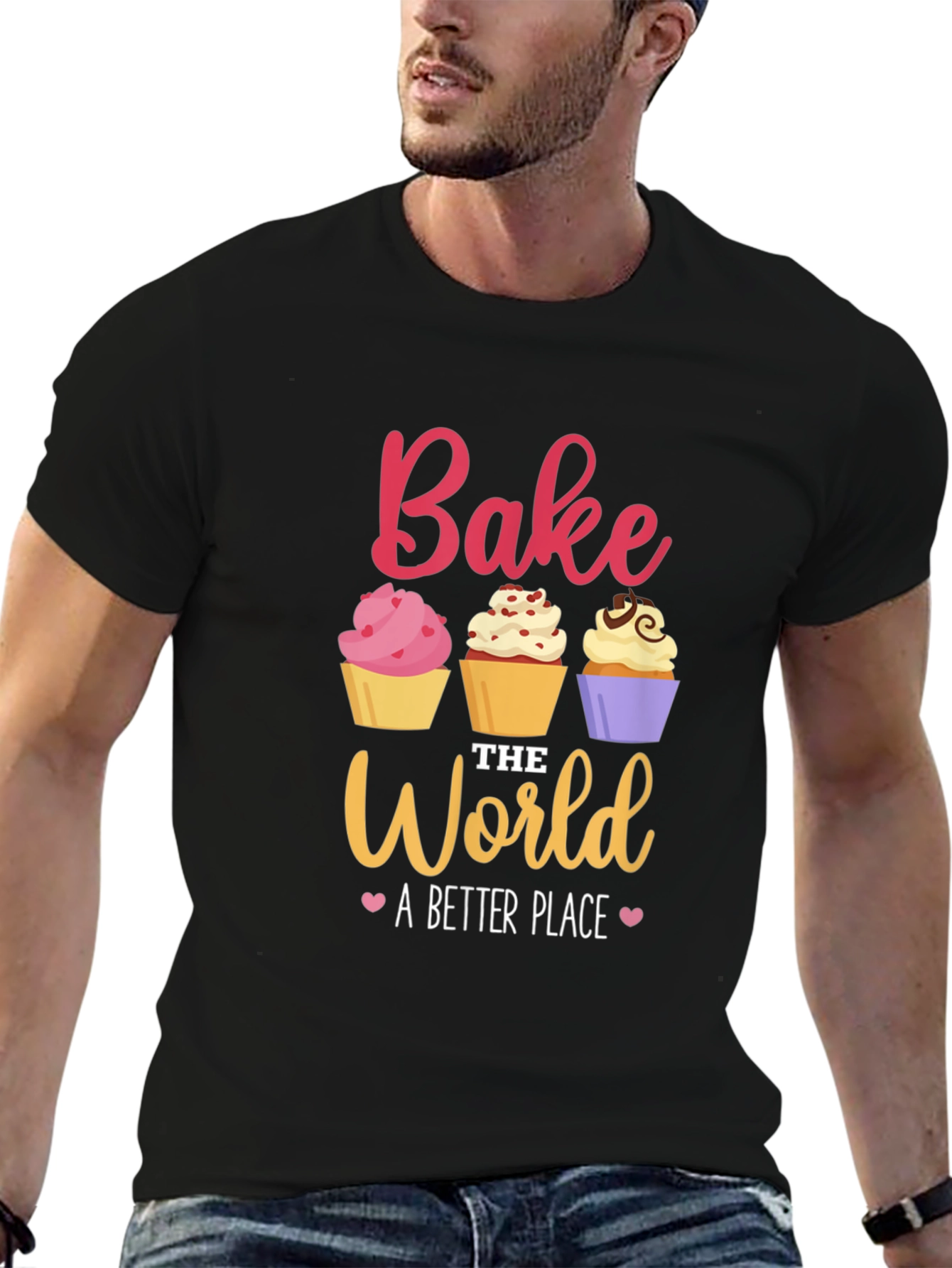 Bake the World T-Shirt - Cute Cupcake Design
