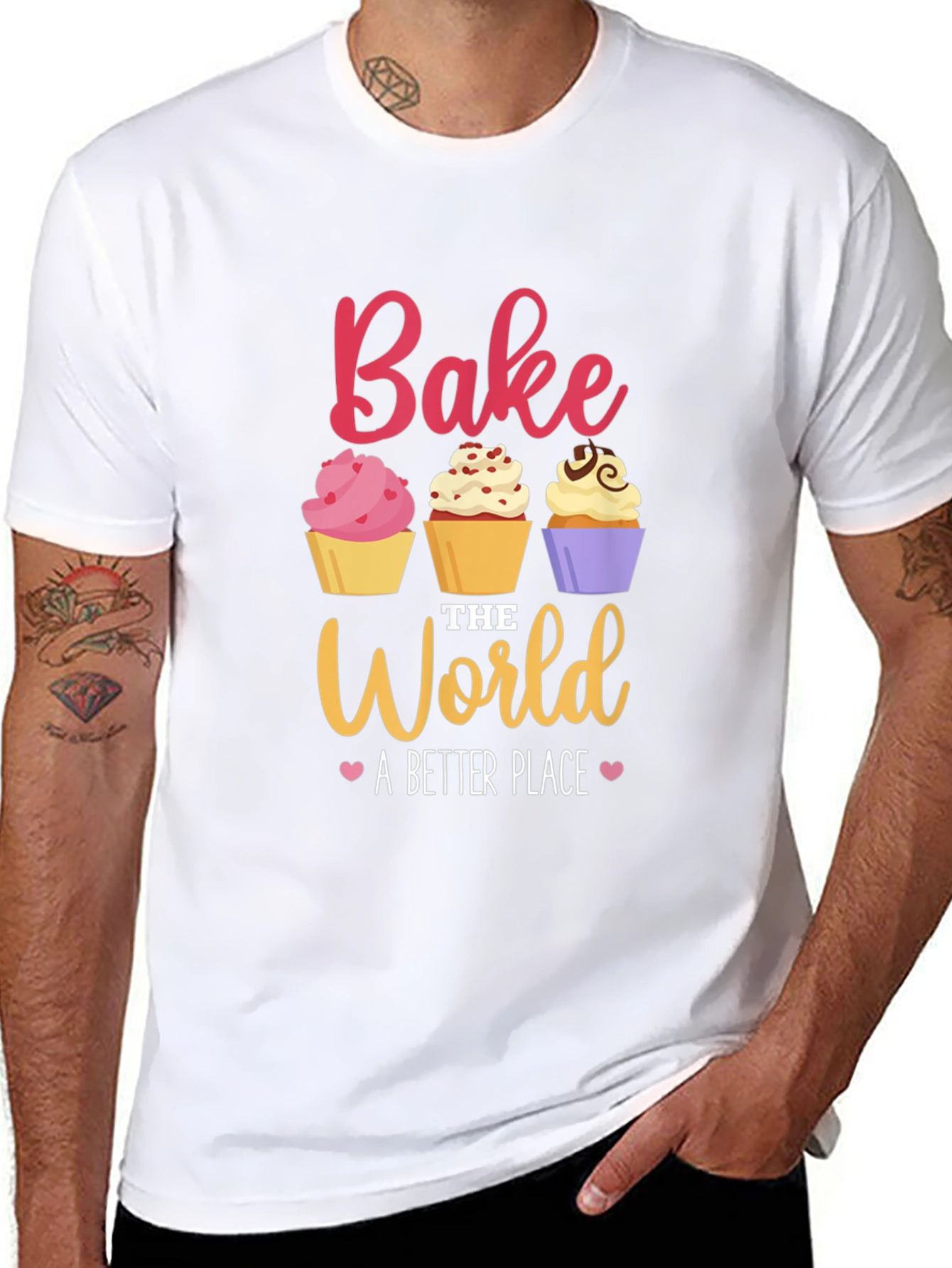 Bake the World T-Shirt - Cute Cupcake Design
