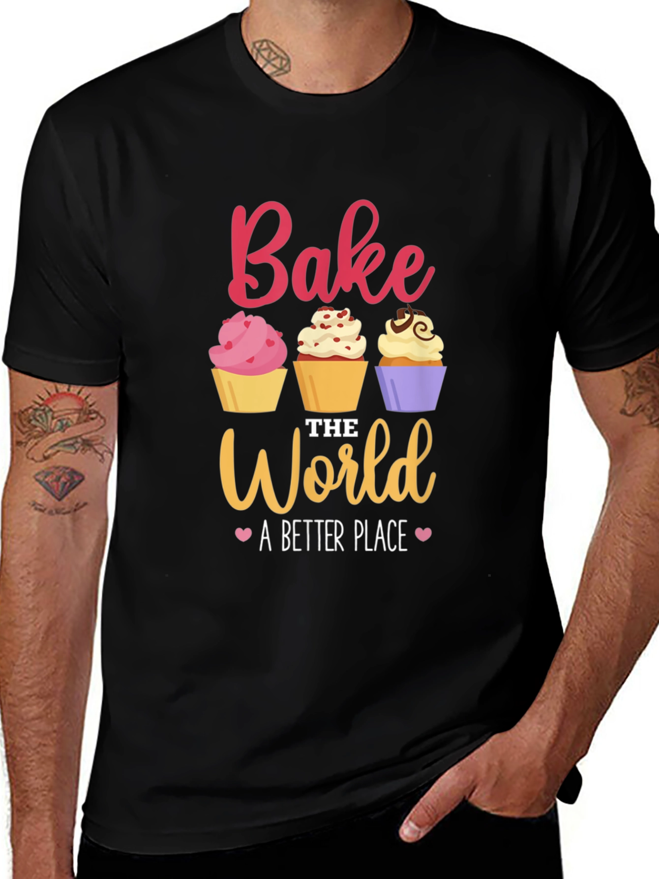 Bake the World T-Shirt - Cute Cupcake Design