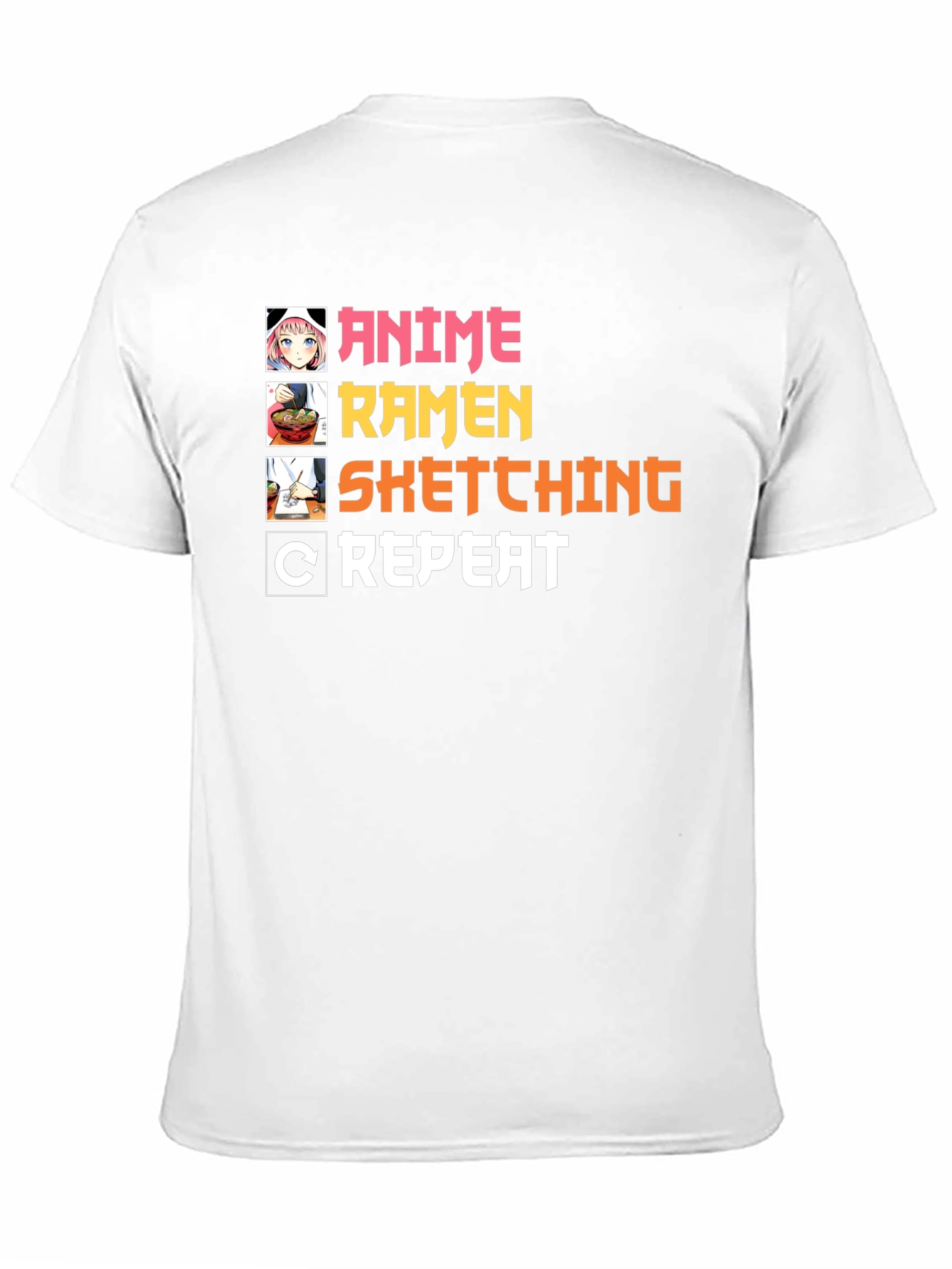 Anime Ramen Sketching Repeat T-Shirt