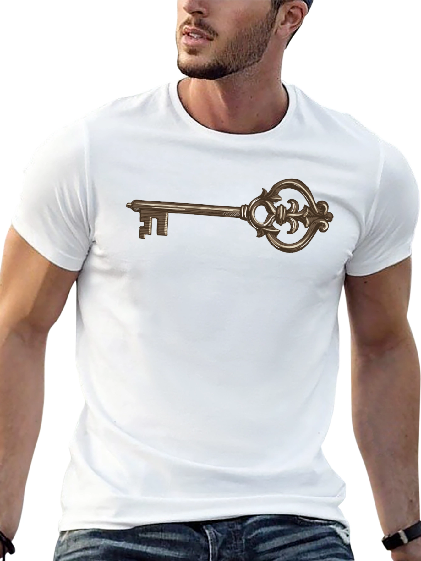 Vintage Key Graphic T-Shirt - Classic Style