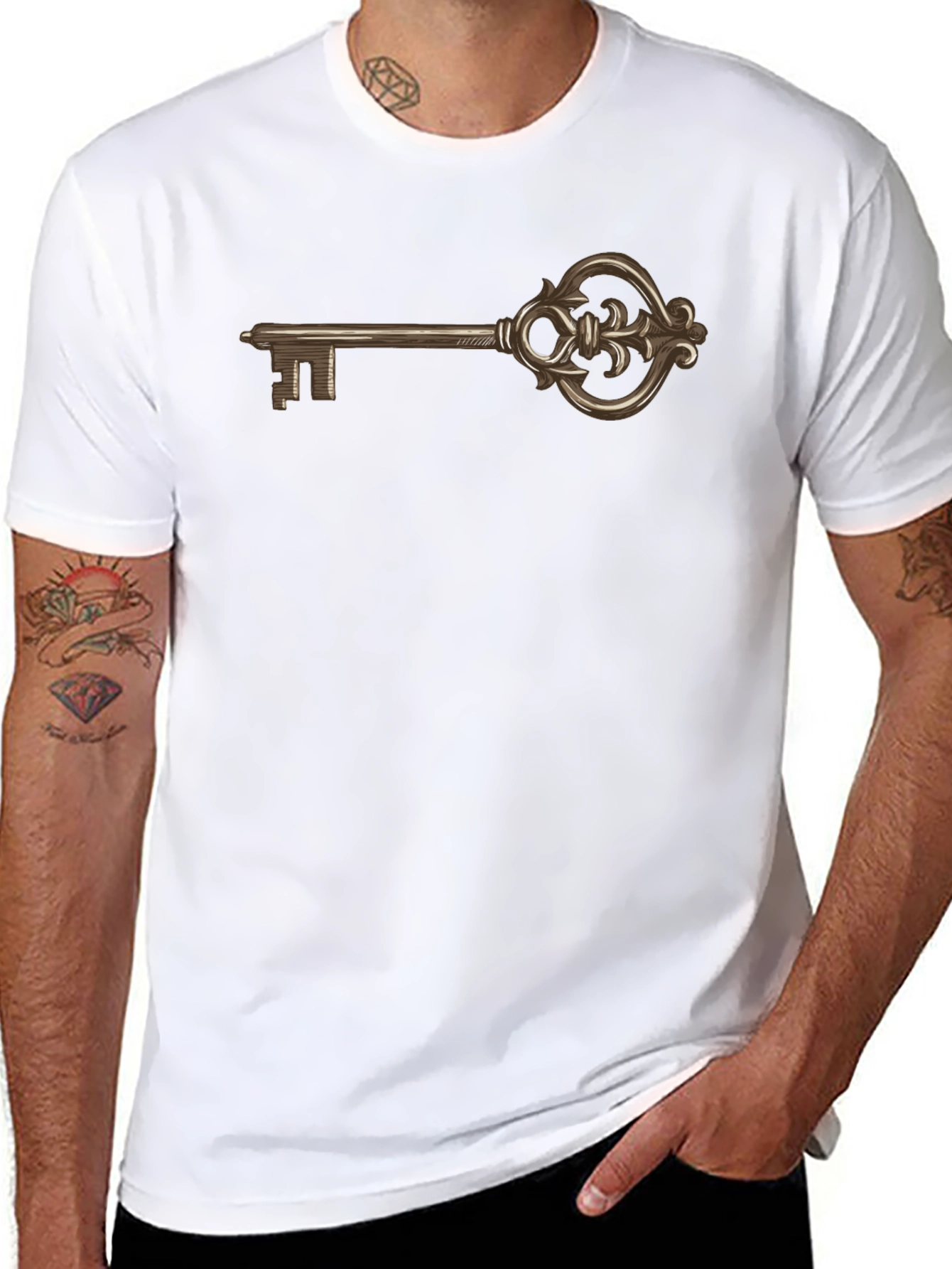 Vintage Key Graphic T-Shirt - Classic Style