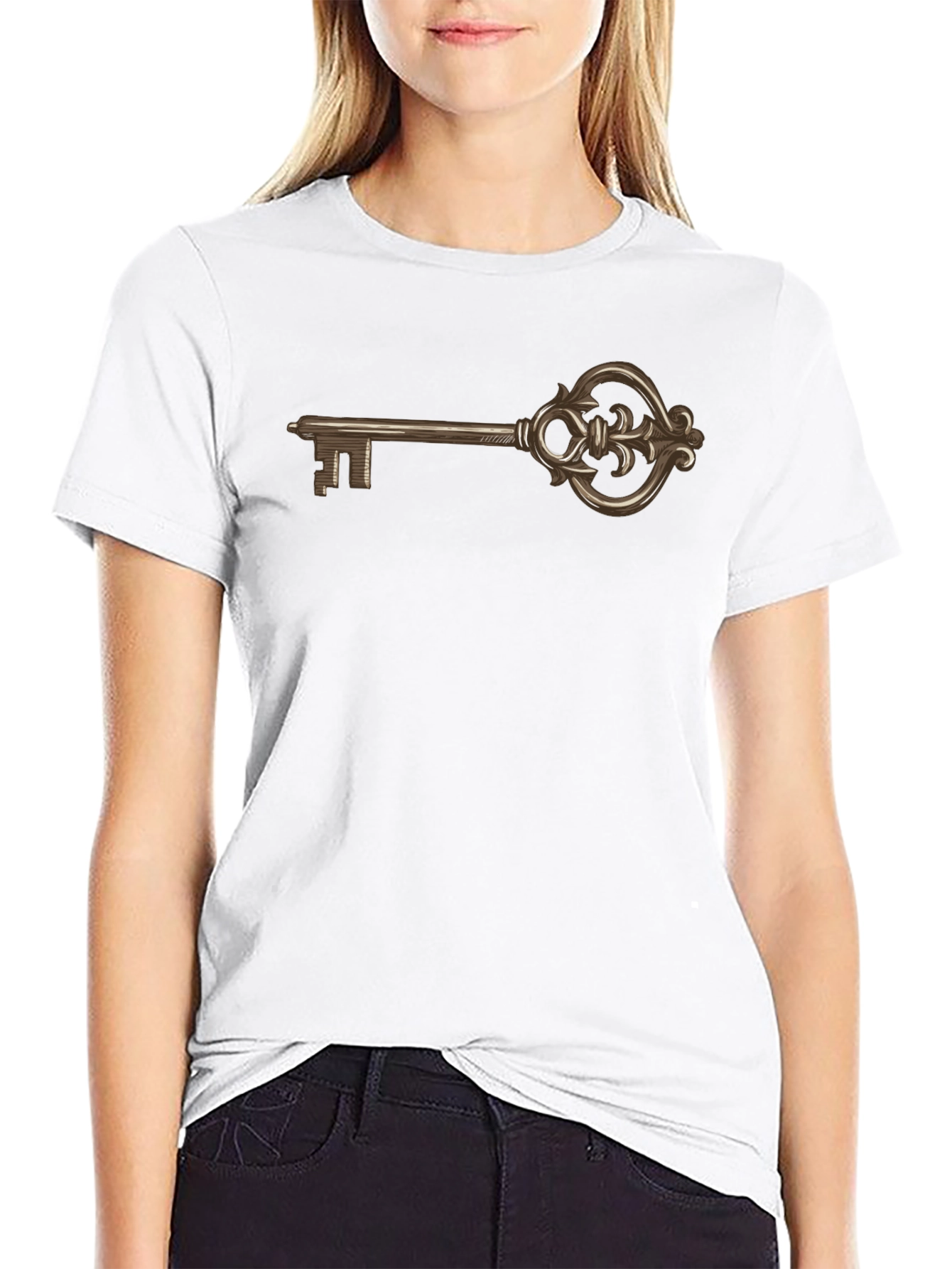 Vintage Key Graphic T-Shirt - Classic Style