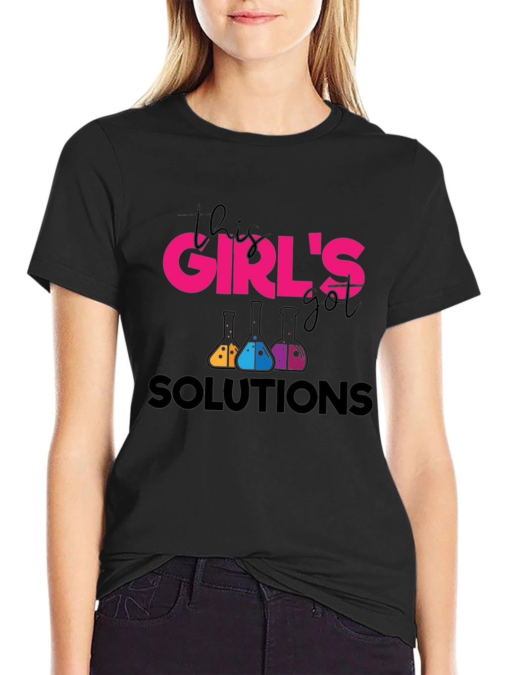 This Girls Got Solutions Black T-Shirt