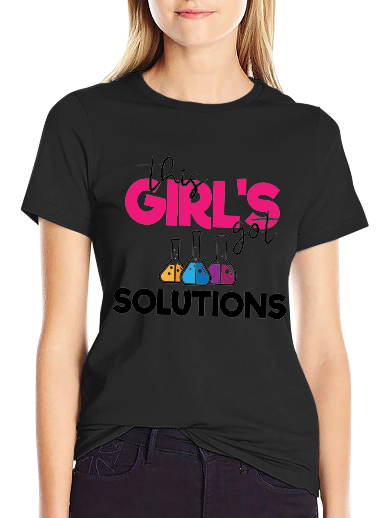 This Girls Got Solutions Black T-Shirt