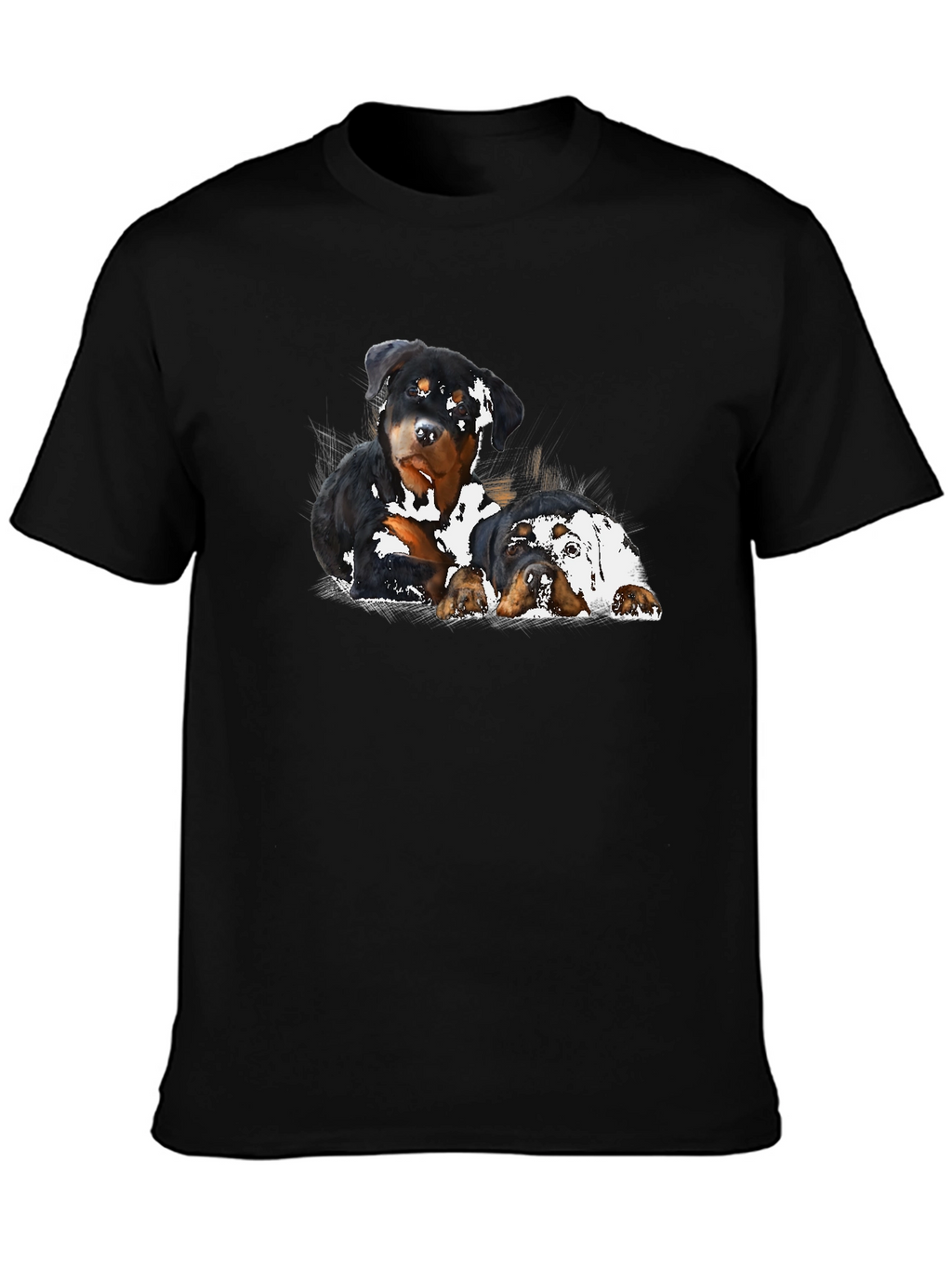 Rottweiler Puppies T-Shirt - Black Graphic Tee