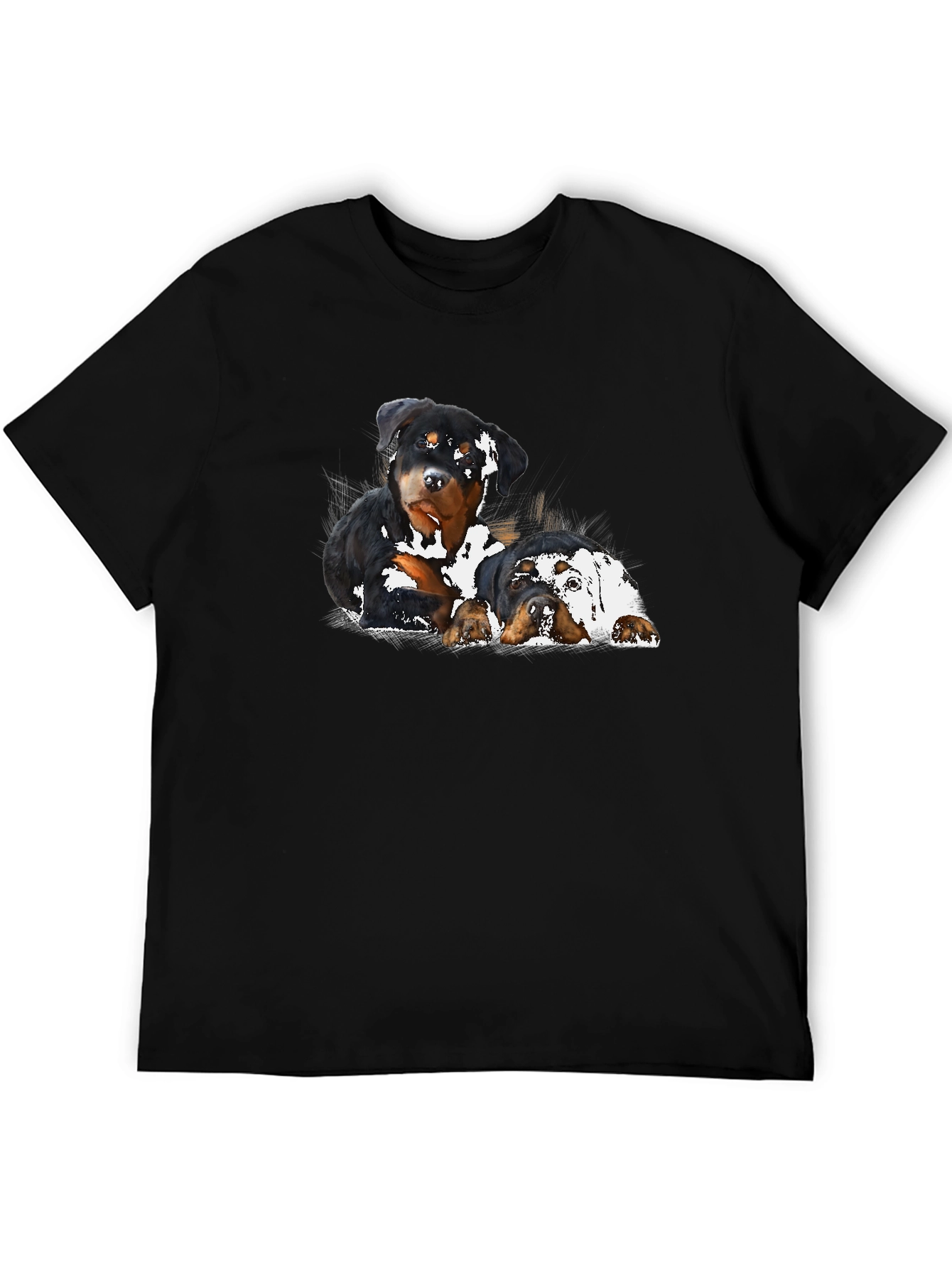 Rottweiler Puppies T-Shirt - Black Graphic Tee