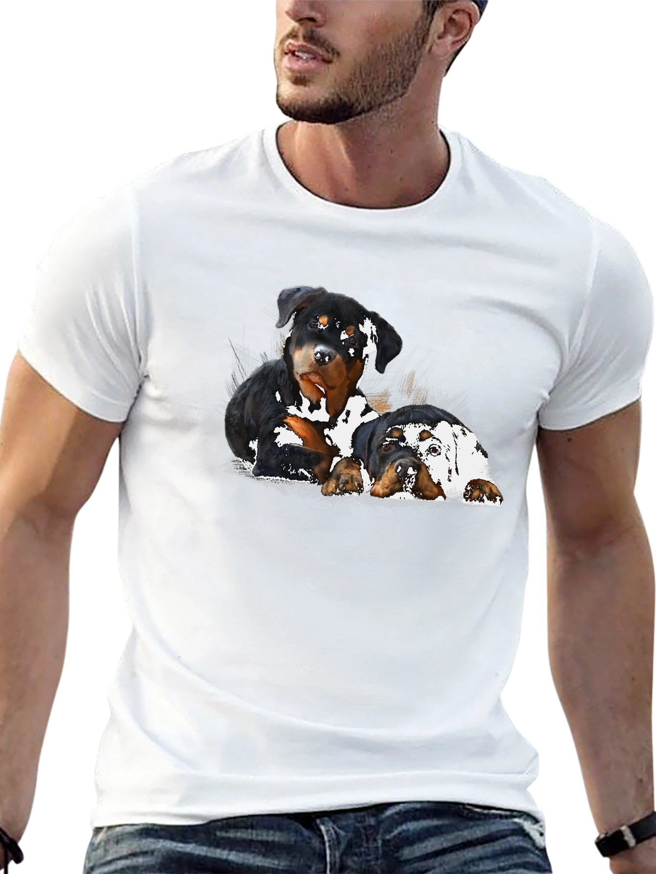Rottweiler Puppies T-Shirt - Black Graphic Tee