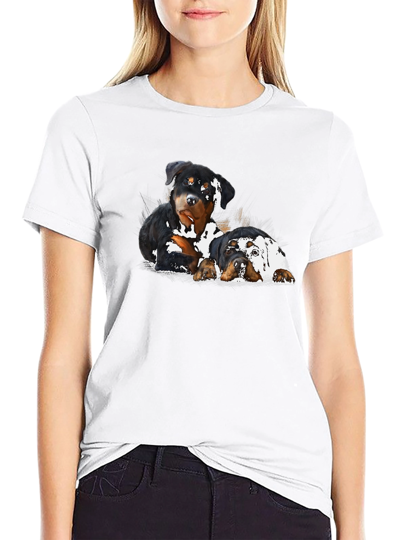 Rottweiler Puppies T-Shirt - Black Graphic Tee