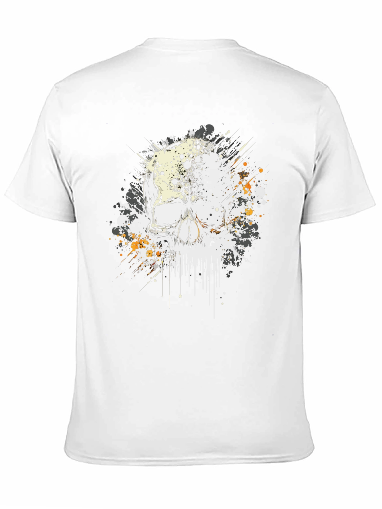Skull Splatter Graphic Print Black T-Shirt