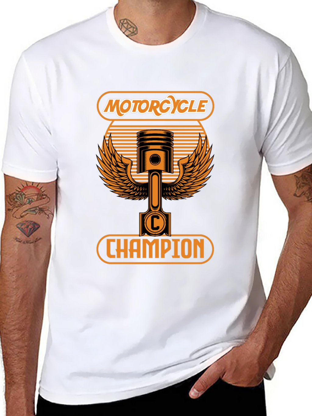 Motorcycle Champion Graphic T-Shirt - Black