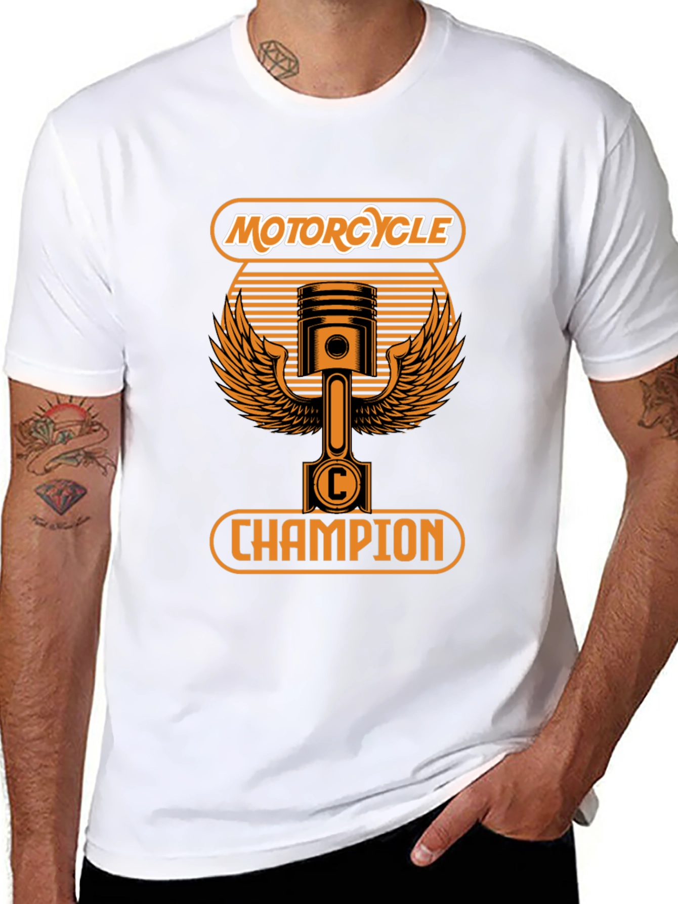 Motorcycle Champion Graphic T-Shirt - Black