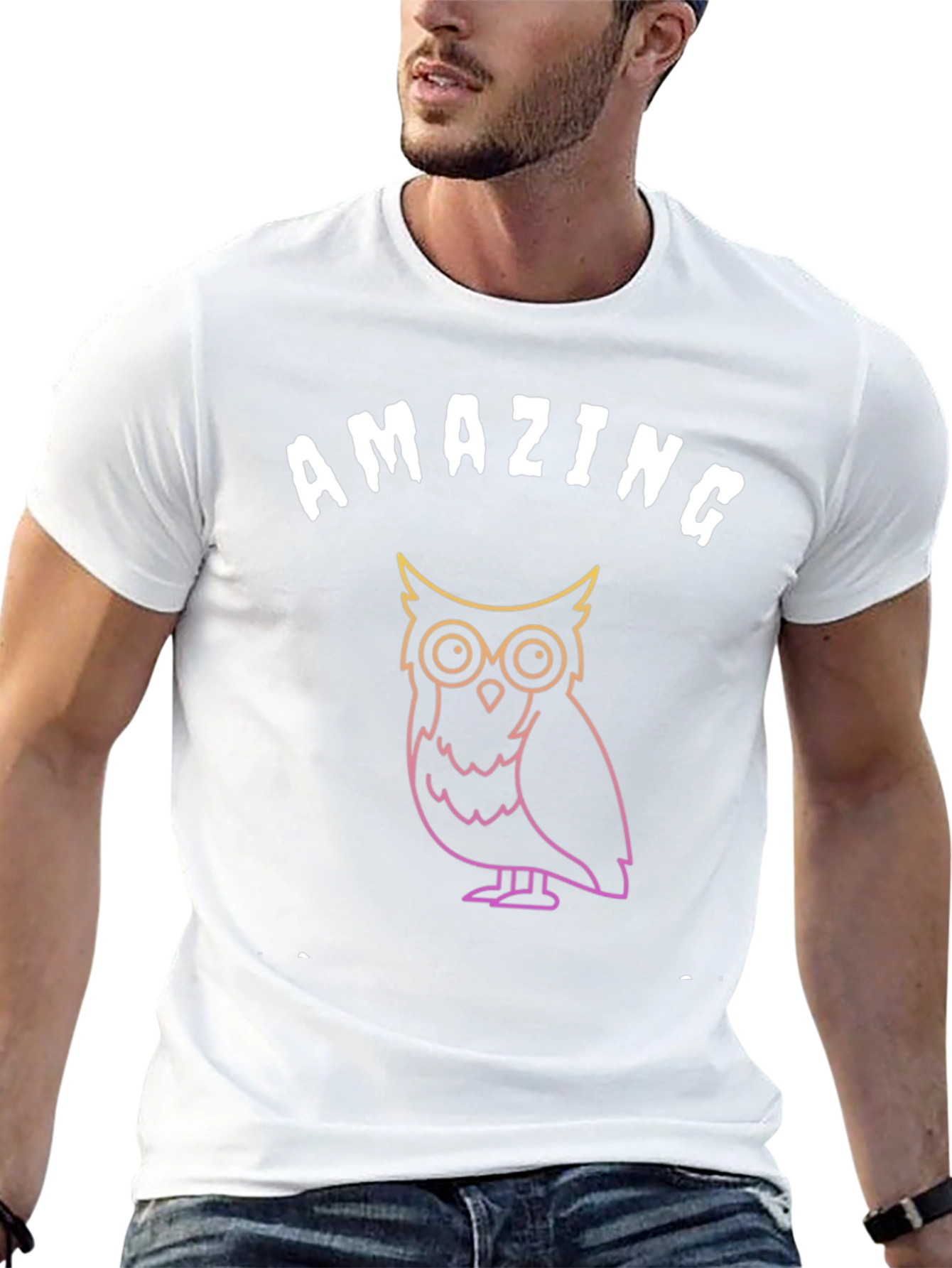 Amazing Owl Graphic T-Shirt - Soft Black Tee