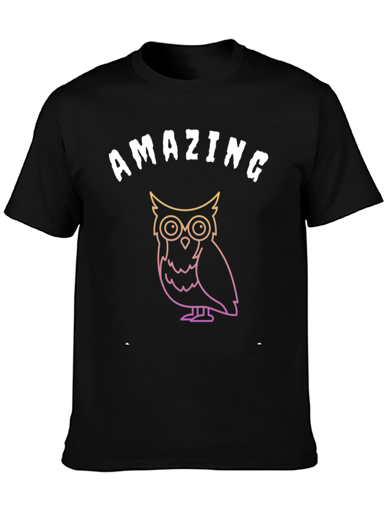 Amazing Owl Graphic T-Shirt - Soft Black Tee