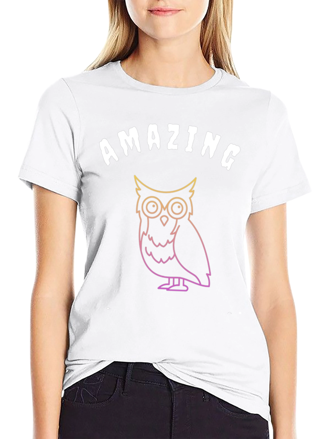 Amazing Owl Graphic T-Shirt - Soft Black Tee