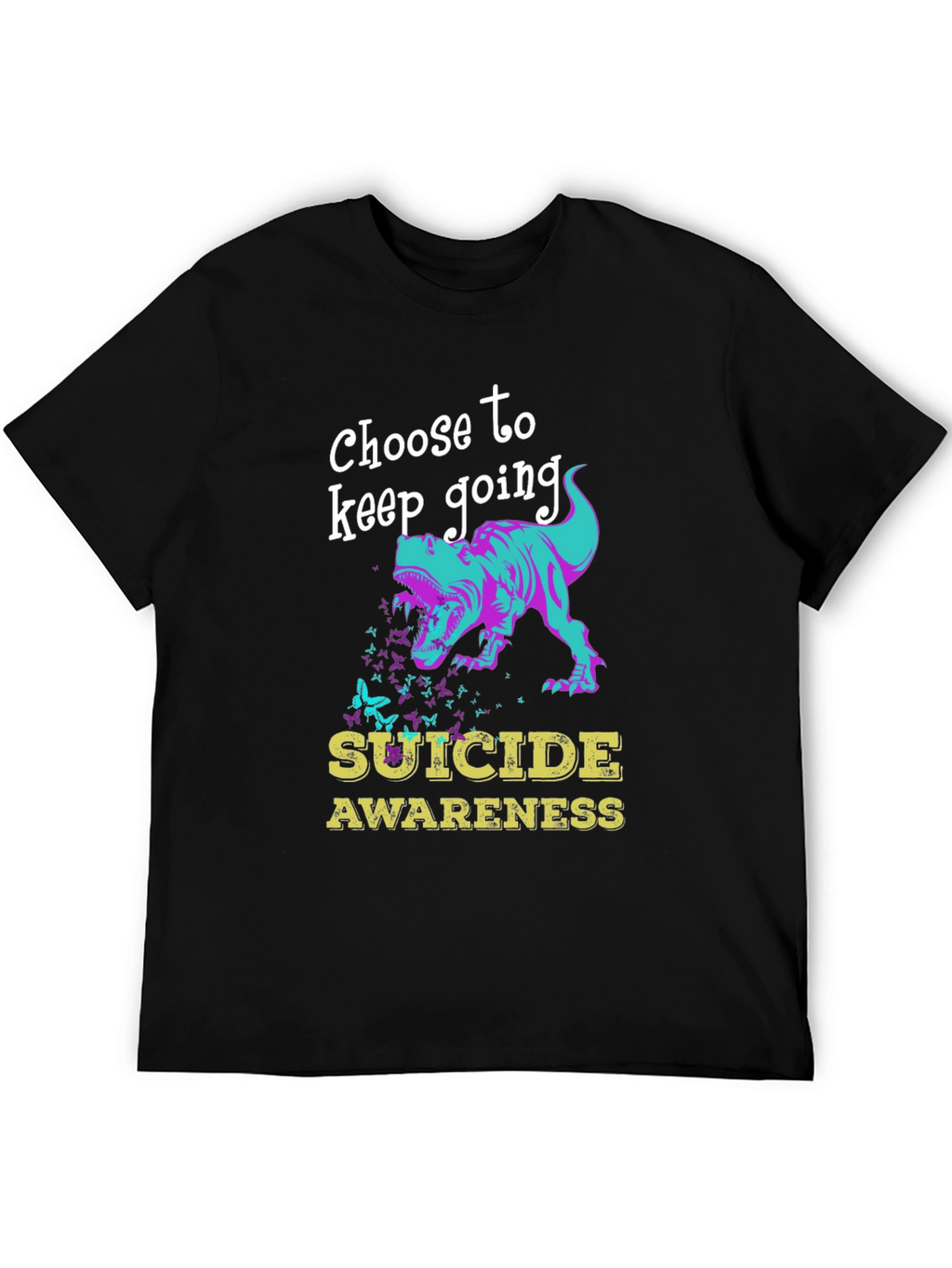 Suicide Awareness Dinosaur Graphic T-Shirt