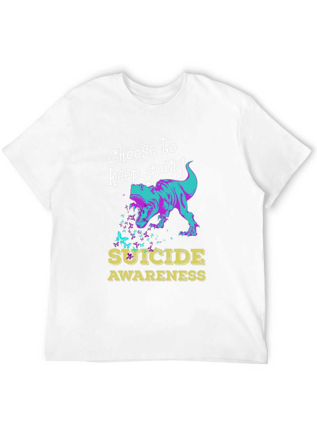 Suicide Awareness Dinosaur Graphic T-Shirt