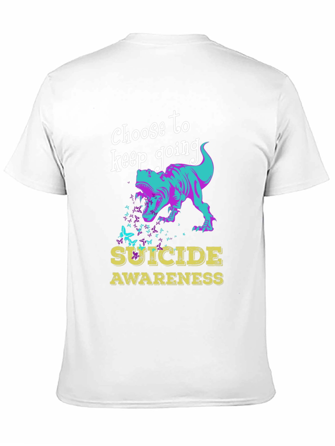 Suicide Awareness Dinosaur Graphic T-Shirt