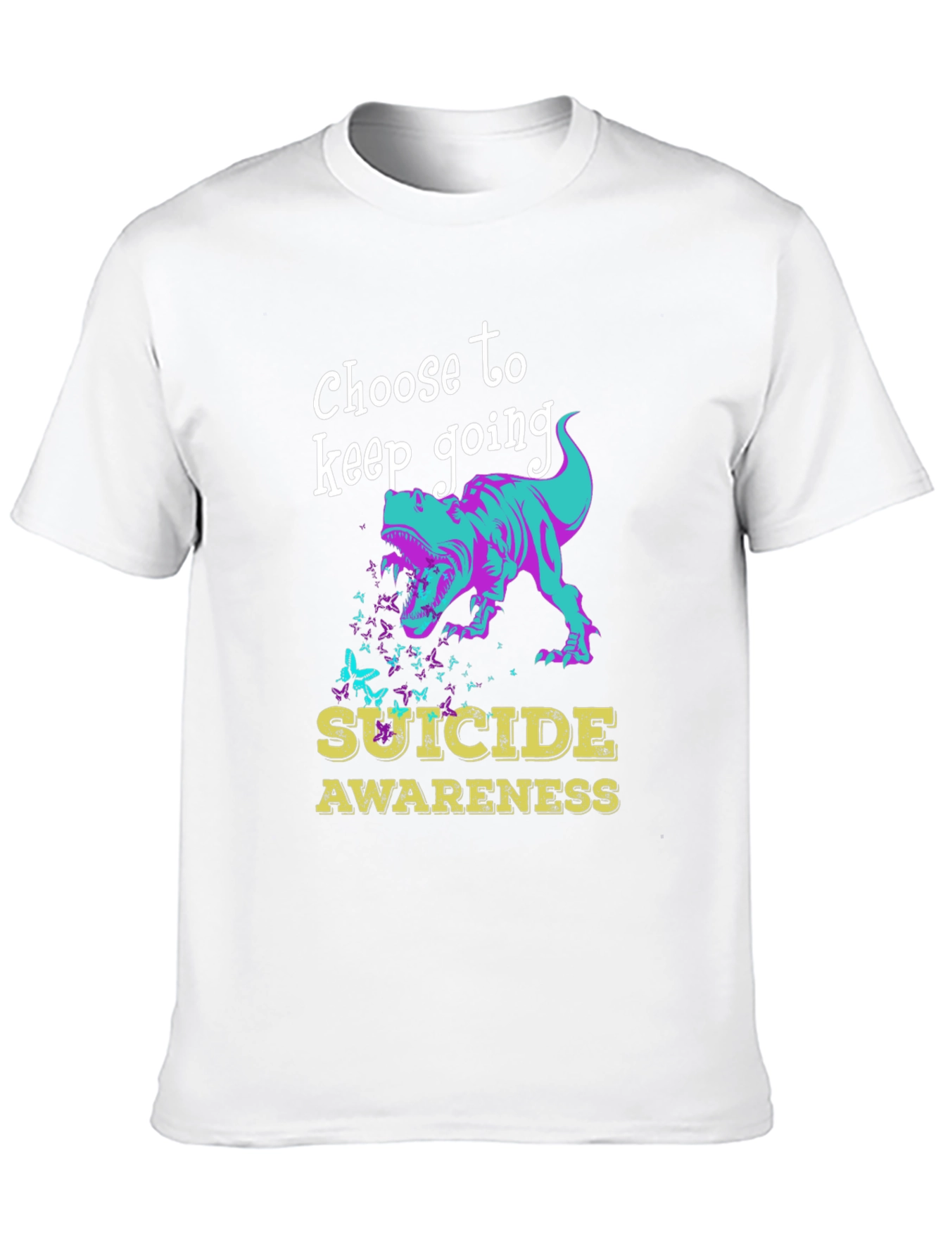Suicide Awareness Dinosaur Graphic T-Shirt