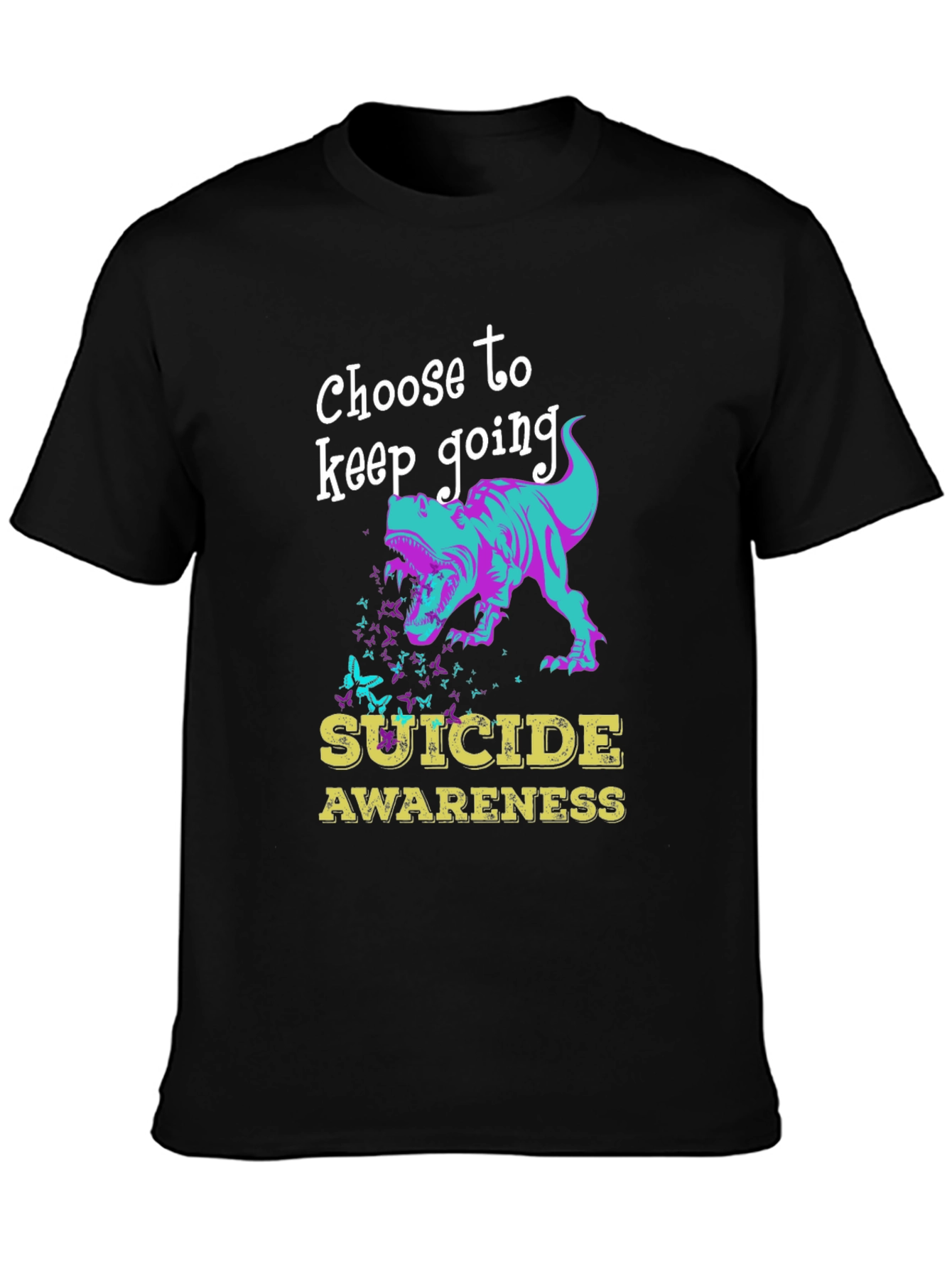 Suicide Awareness Dinosaur Graphic T-Shirt