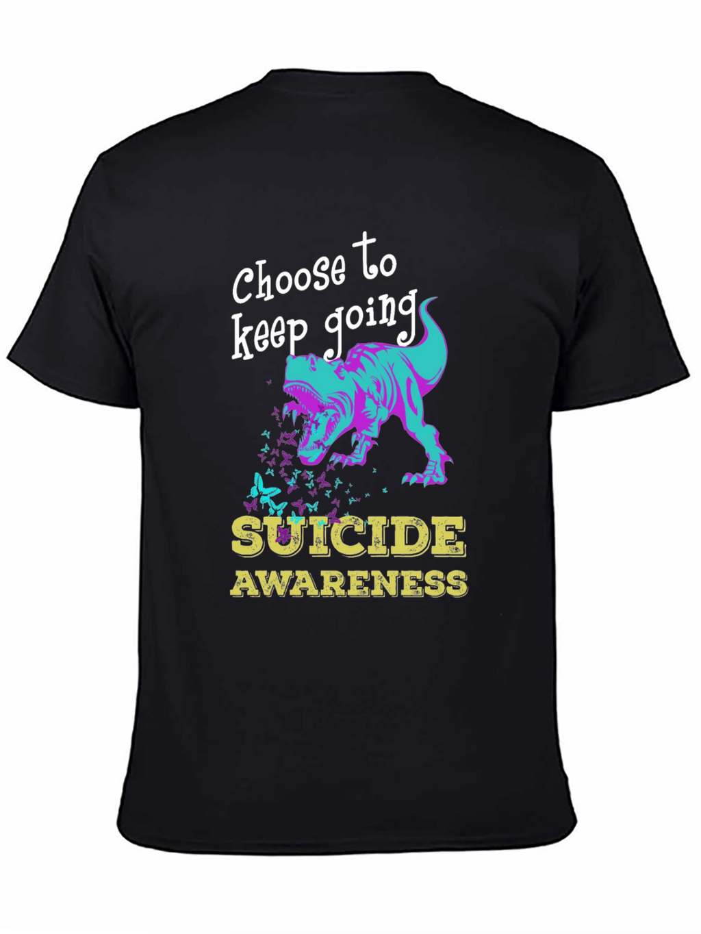 Suicide Awareness Dinosaur Graphic T-Shirt