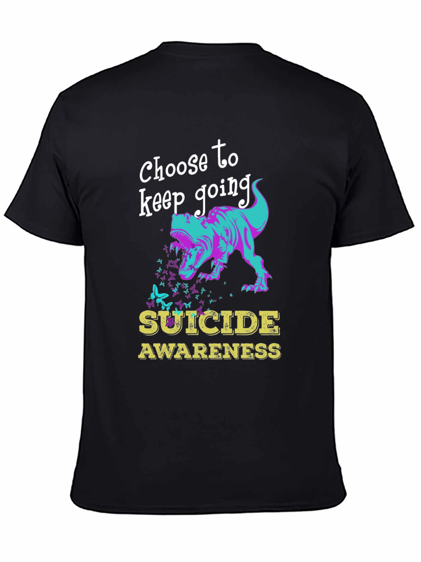 Suicide Awareness Dinosaur Graphic T-Shirt
