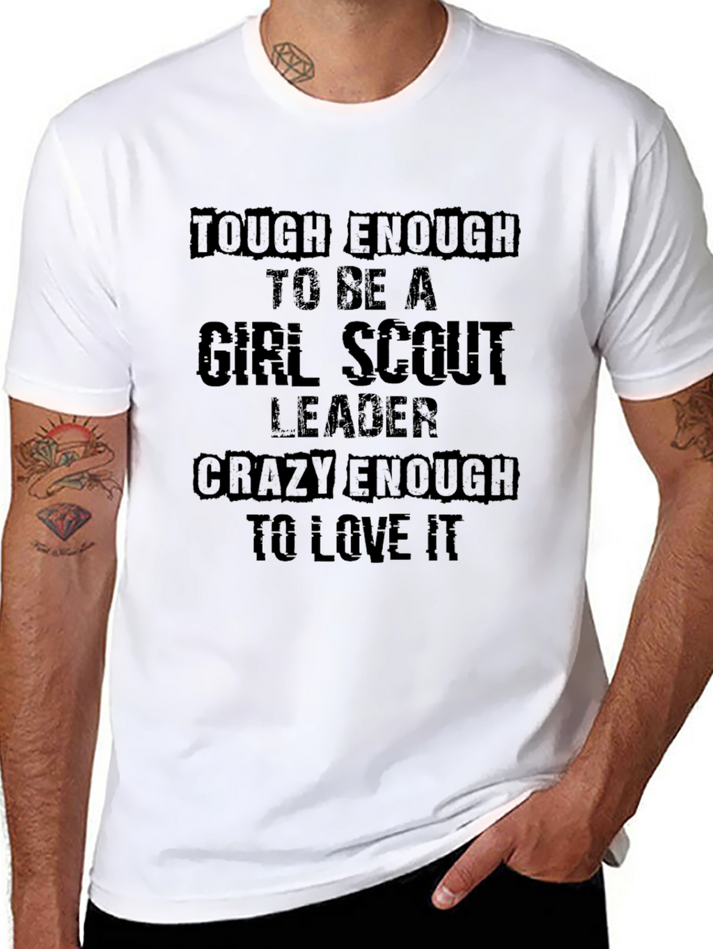 Tough Enough Girl Scout Leader Black T-Shirt