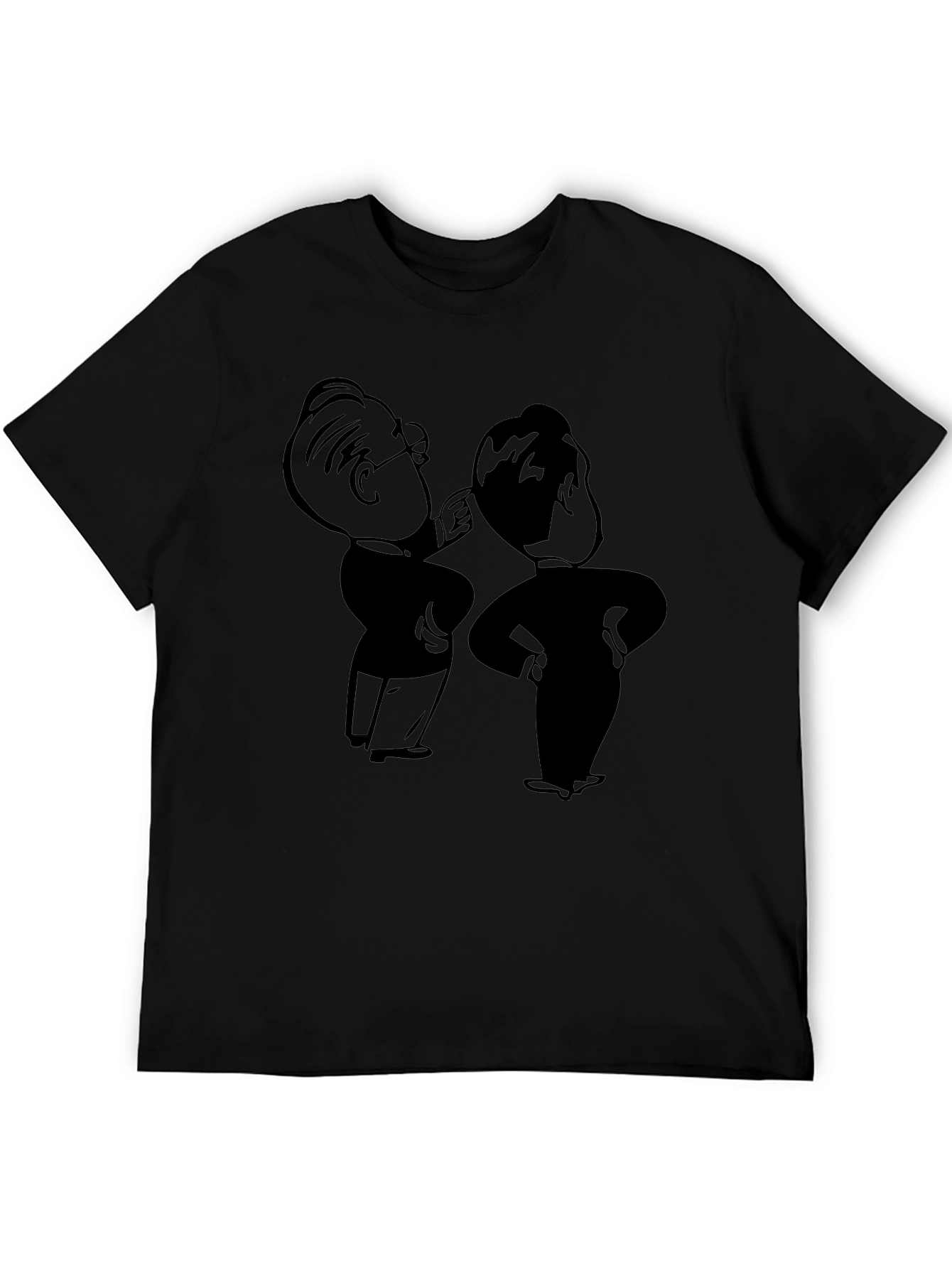 Retro Cartoon Graphic Black T-Shirt