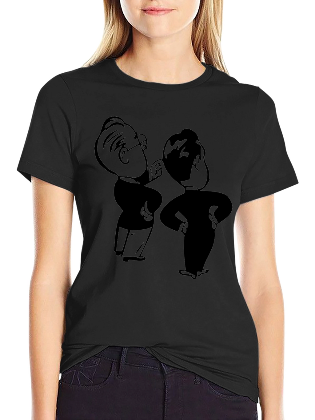 Retro Cartoon Graphic Black T-Shirt