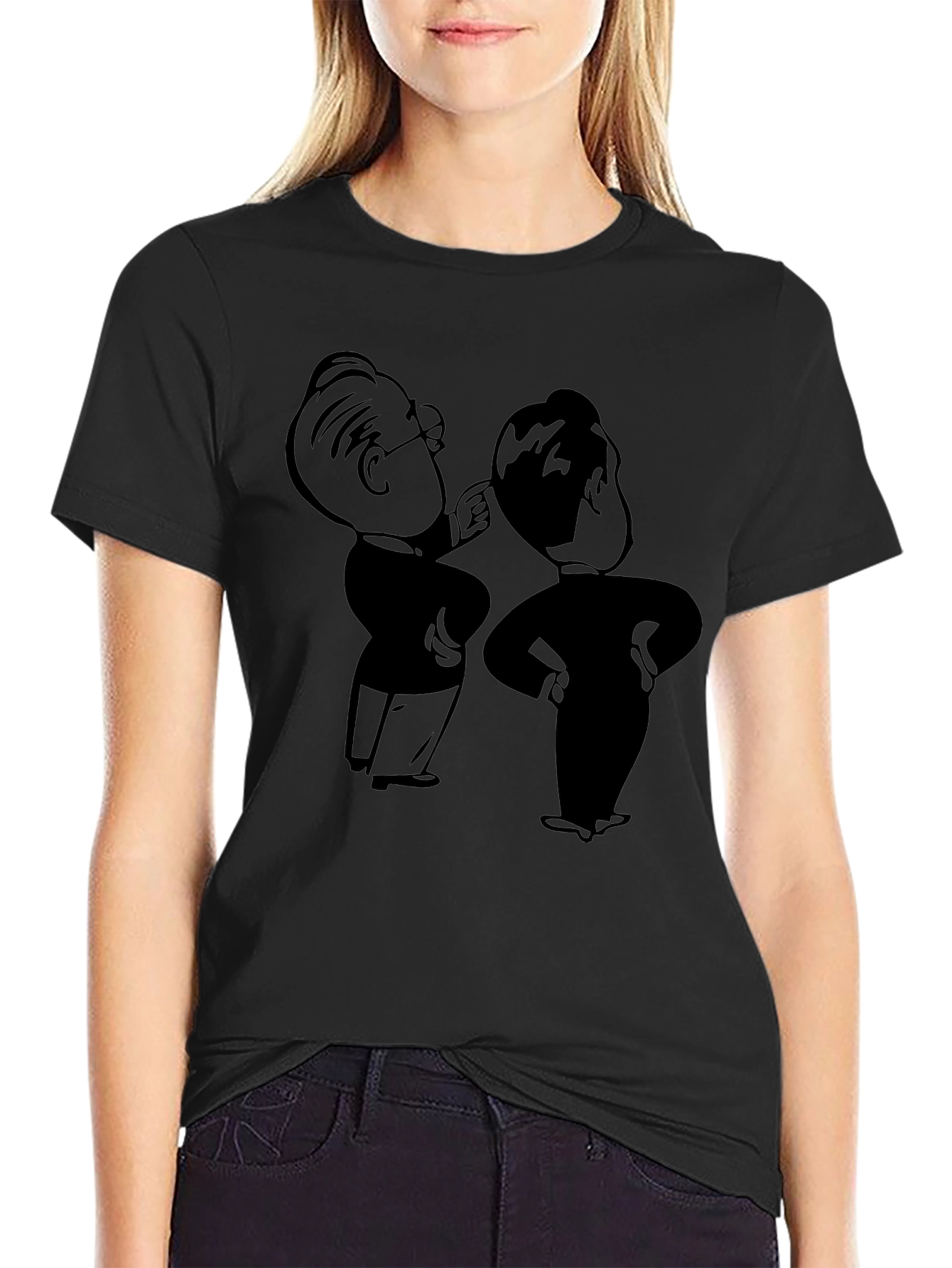 Retro Cartoon Graphic Black T-Shirt