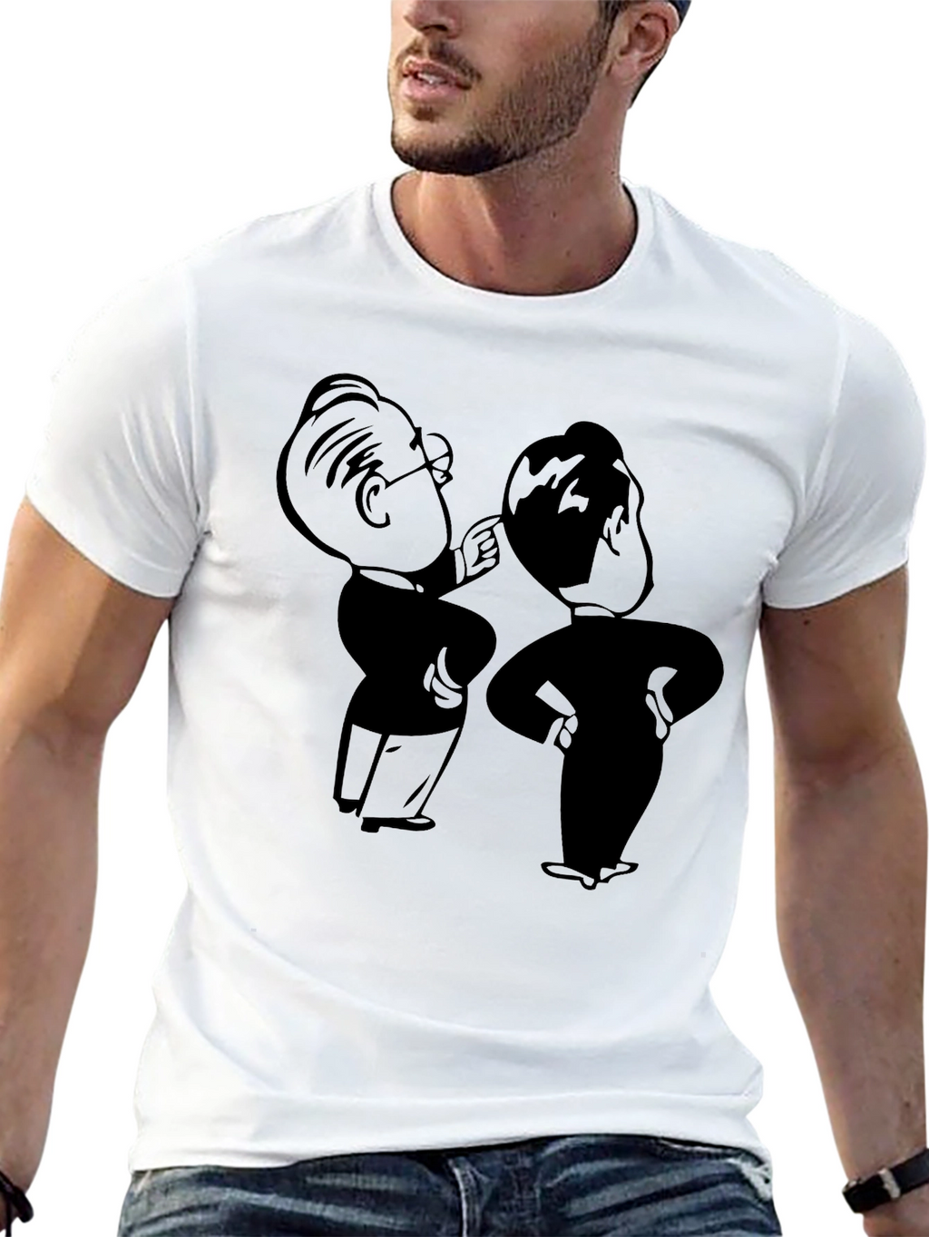 Retro Cartoon Graphic Black T-Shirt