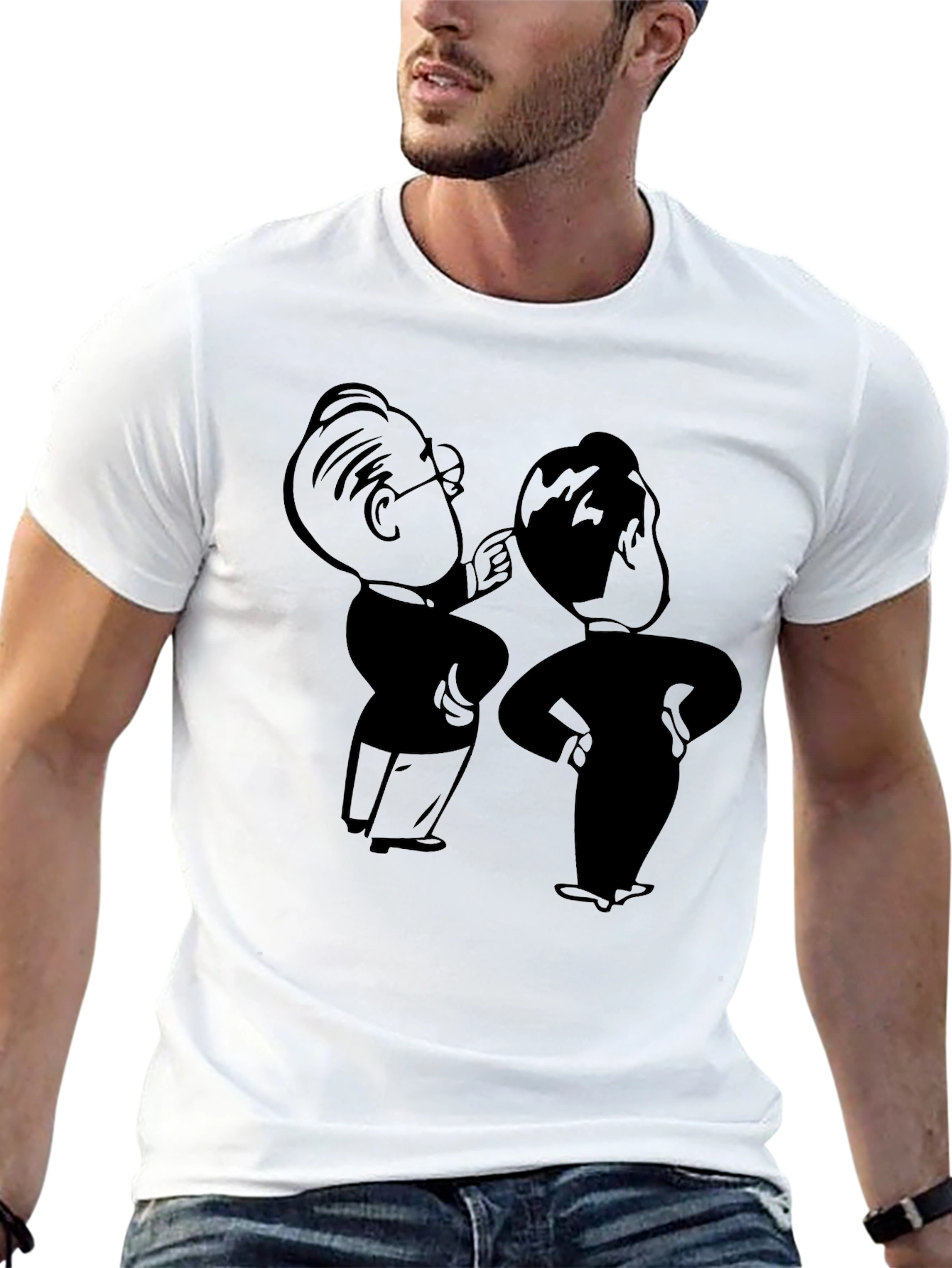 Retro Cartoon Graphic Black T-Shirt
